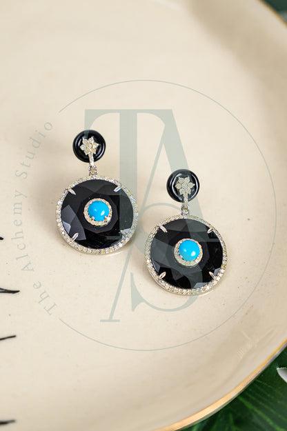 Lyla Black Onyx and Turquoise Earrings