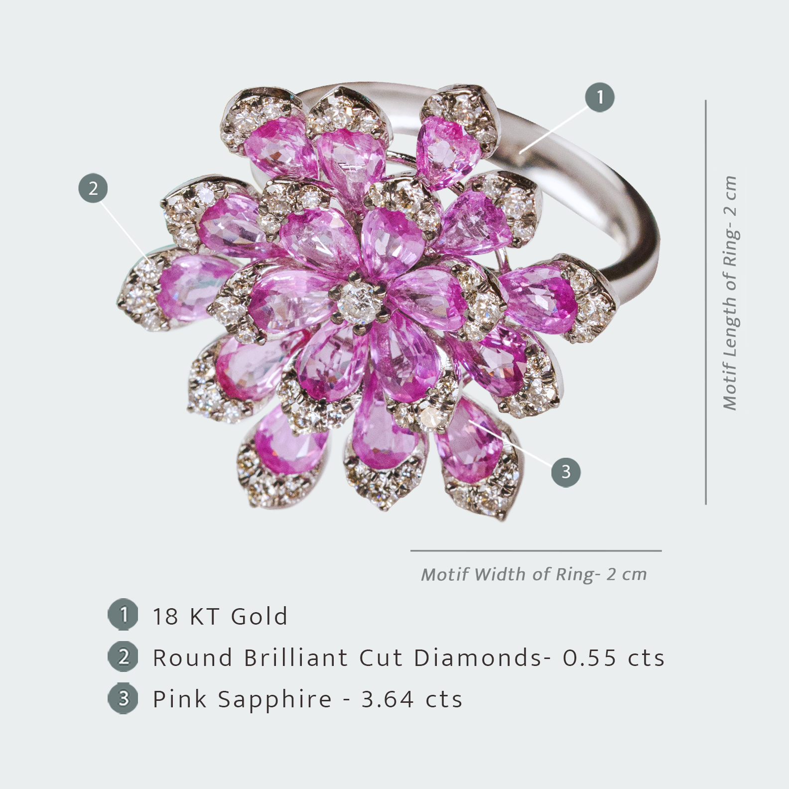 Fiora Pink Sapphire Ring