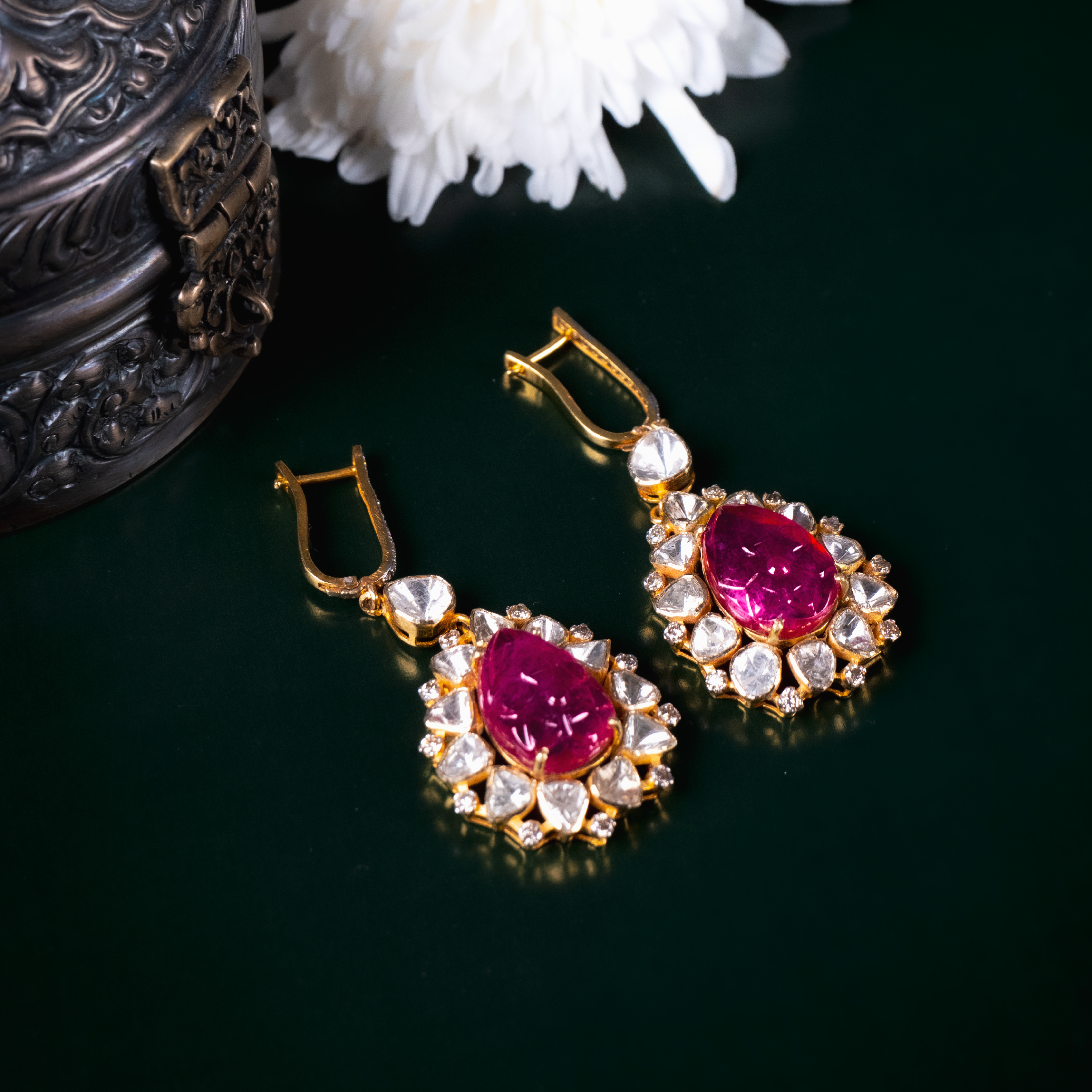 Kior Ruby Polki Earrings