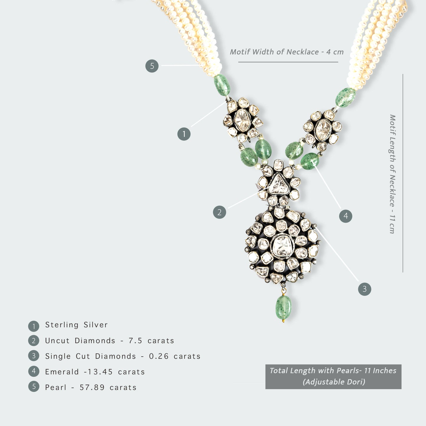 Floral Flow Uncut Diamond Necklace