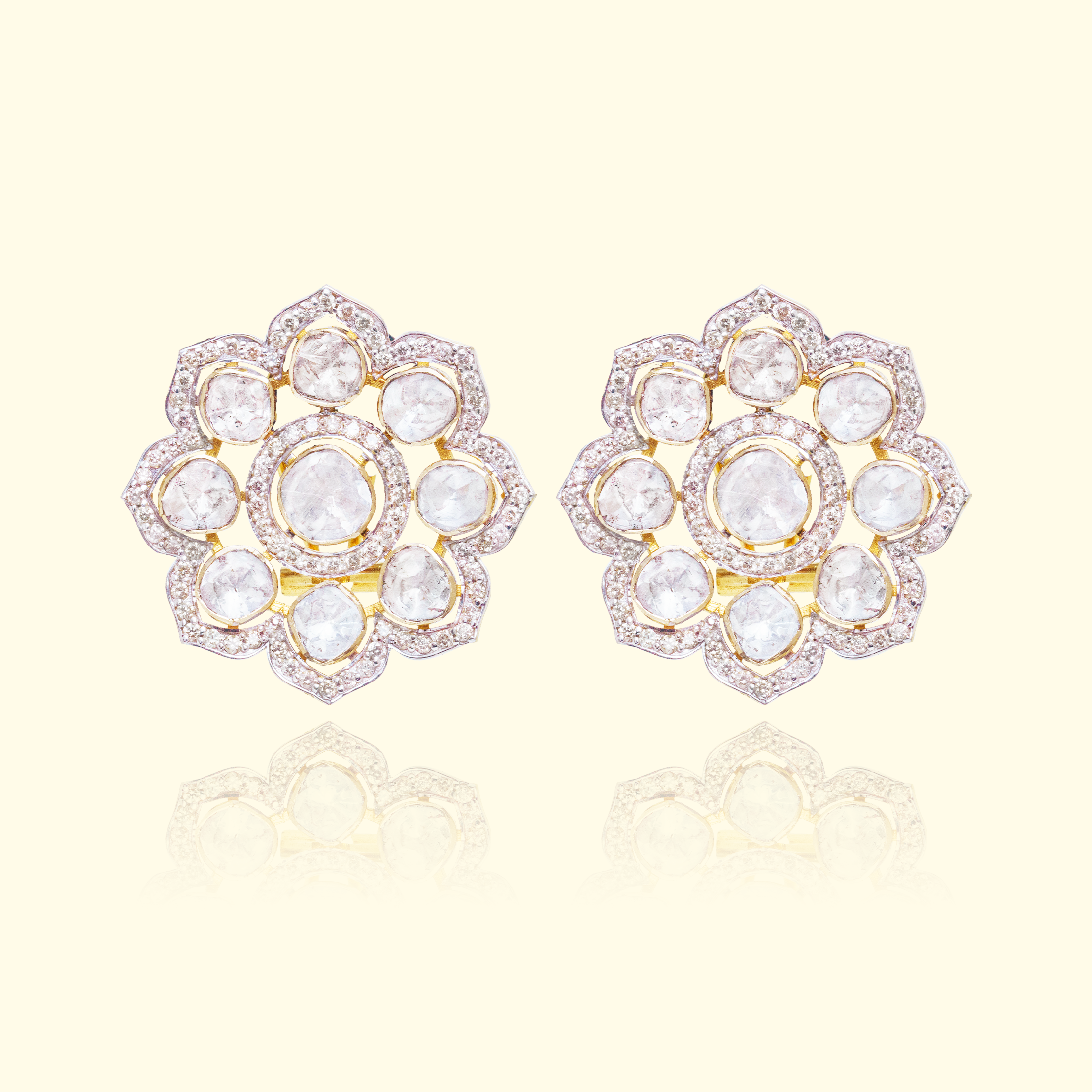 Floral Blossom Polki Earrings