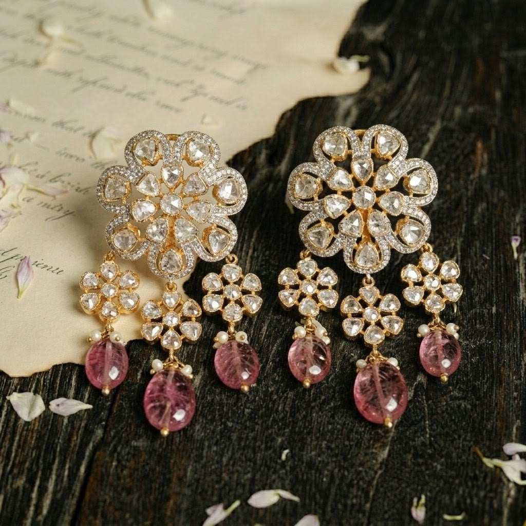 Gulnar Polki Tourmaline Earrings