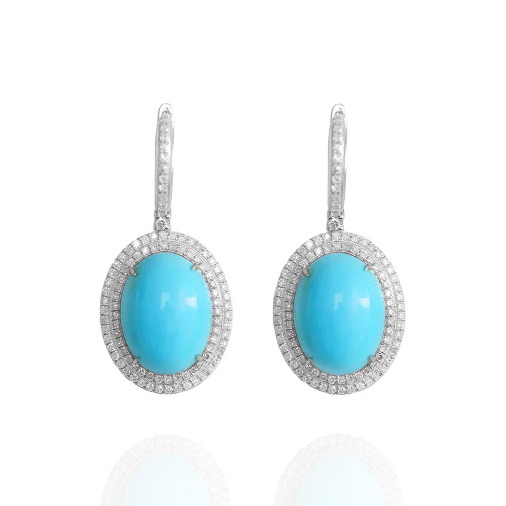Grande Diamond Turquoise Earrings