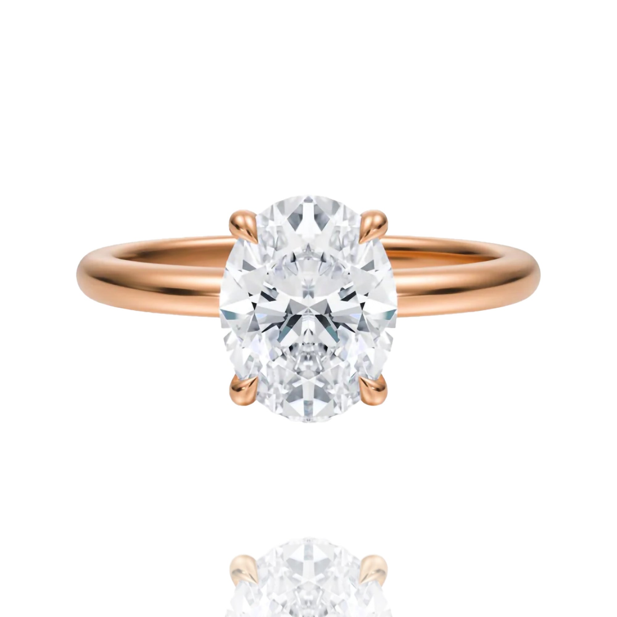 classic oval lab grown solitaire ring
