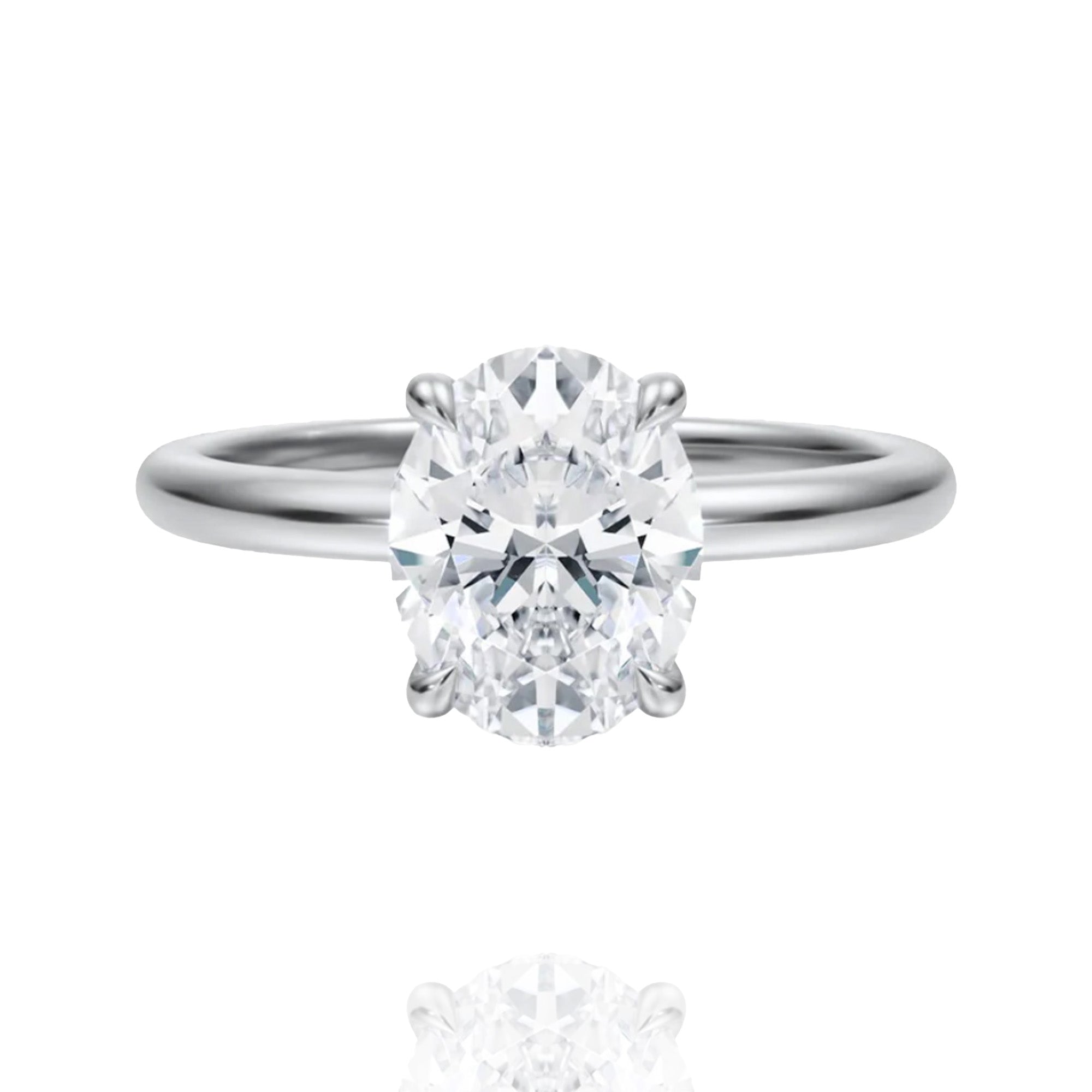 classic oval lab grown solitaire ring