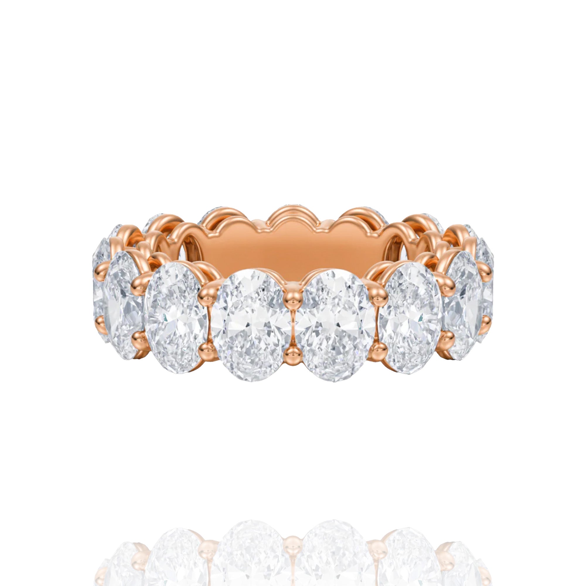 classic oval lab grown solitaire eternity band