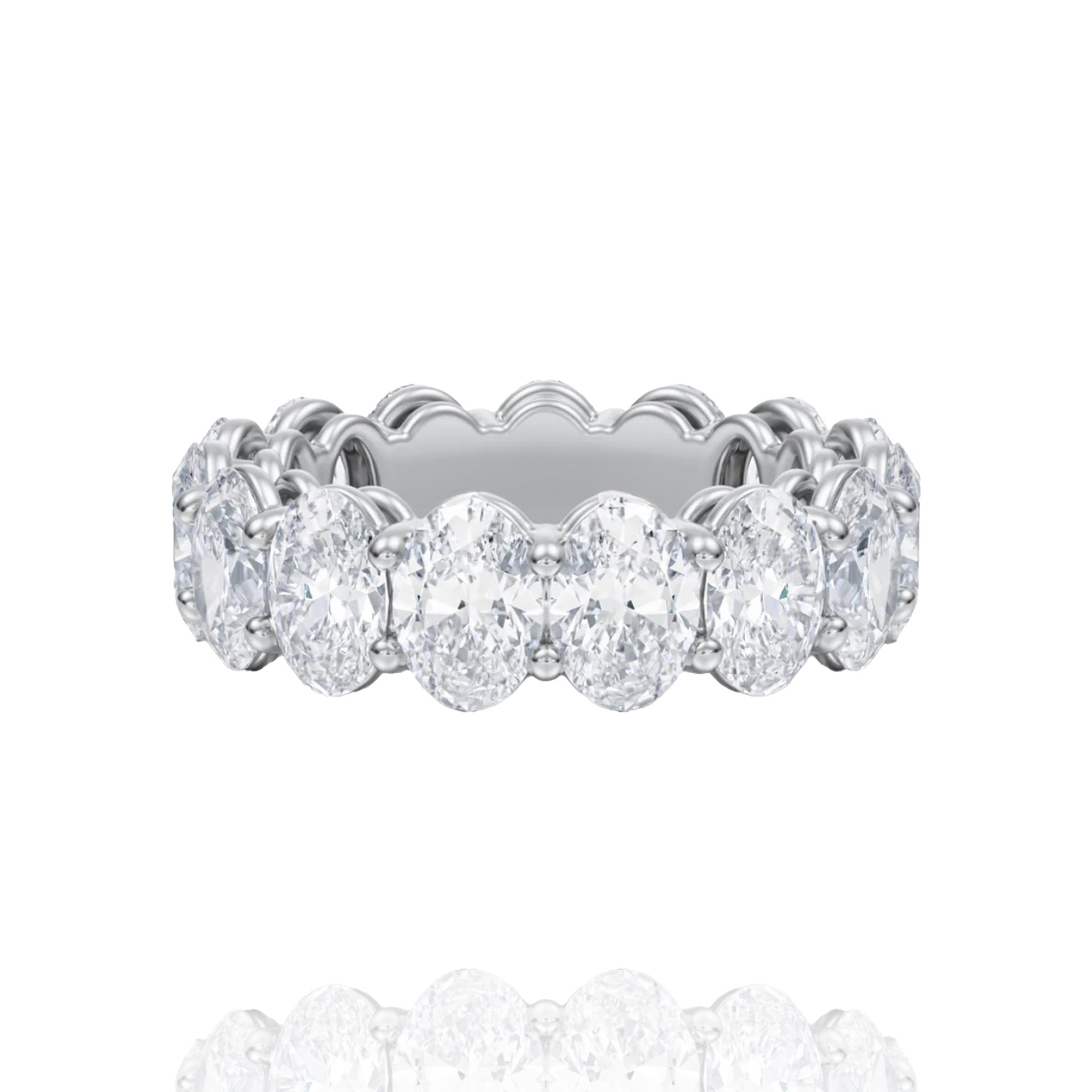 classic oval lab grown solitaire eternity band