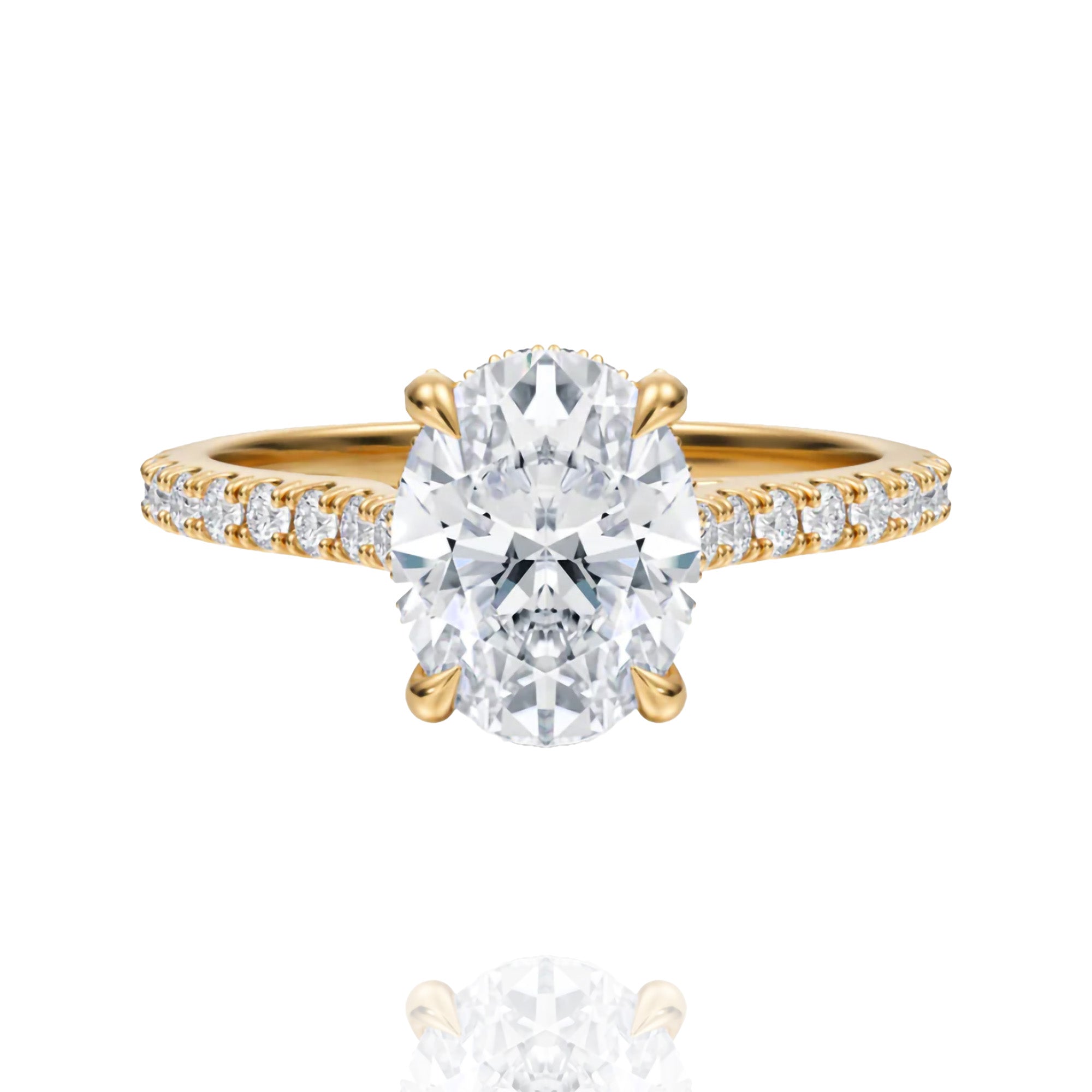 classic halo oval lab grown solitaire Ring