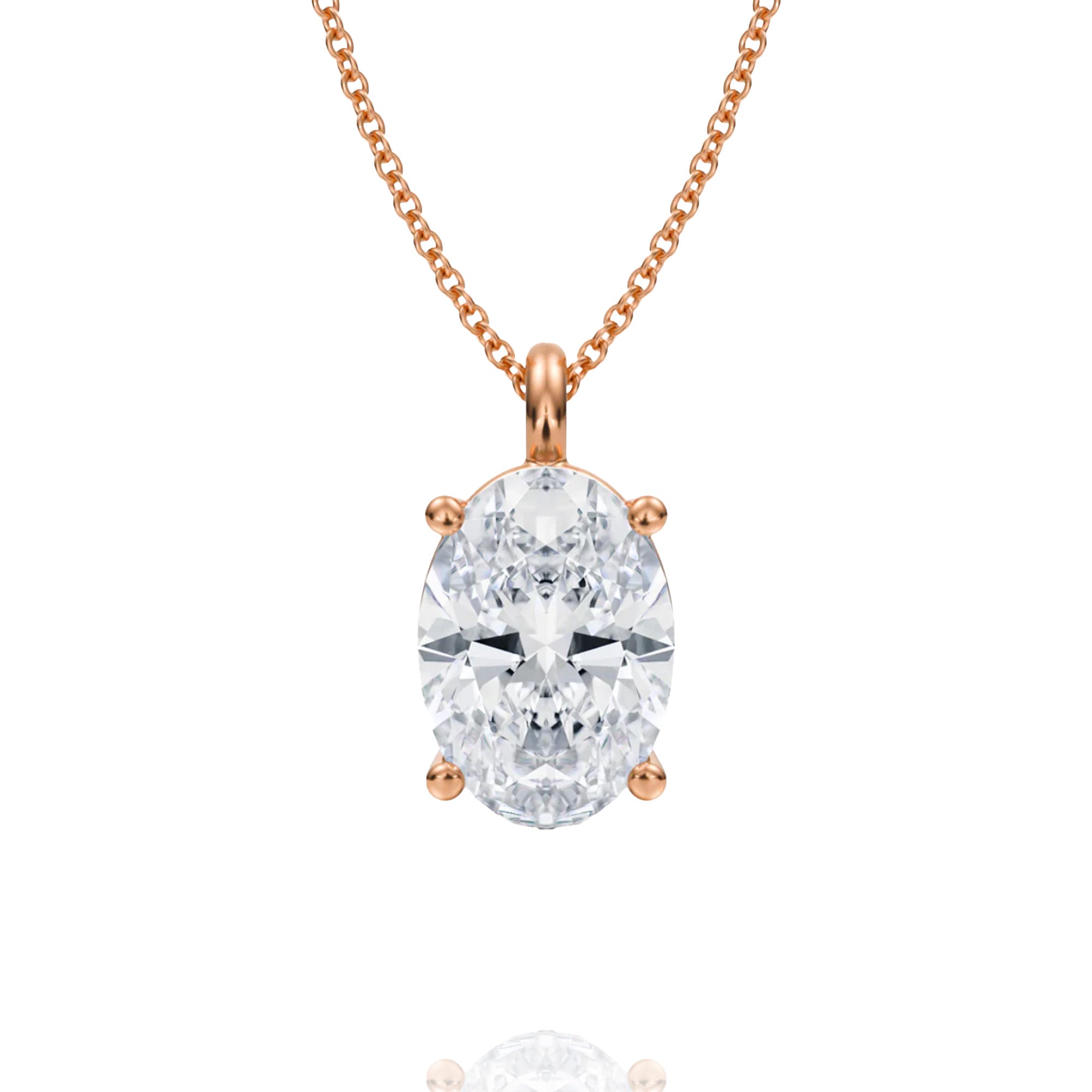 classic oval lab grown solitaire pendant