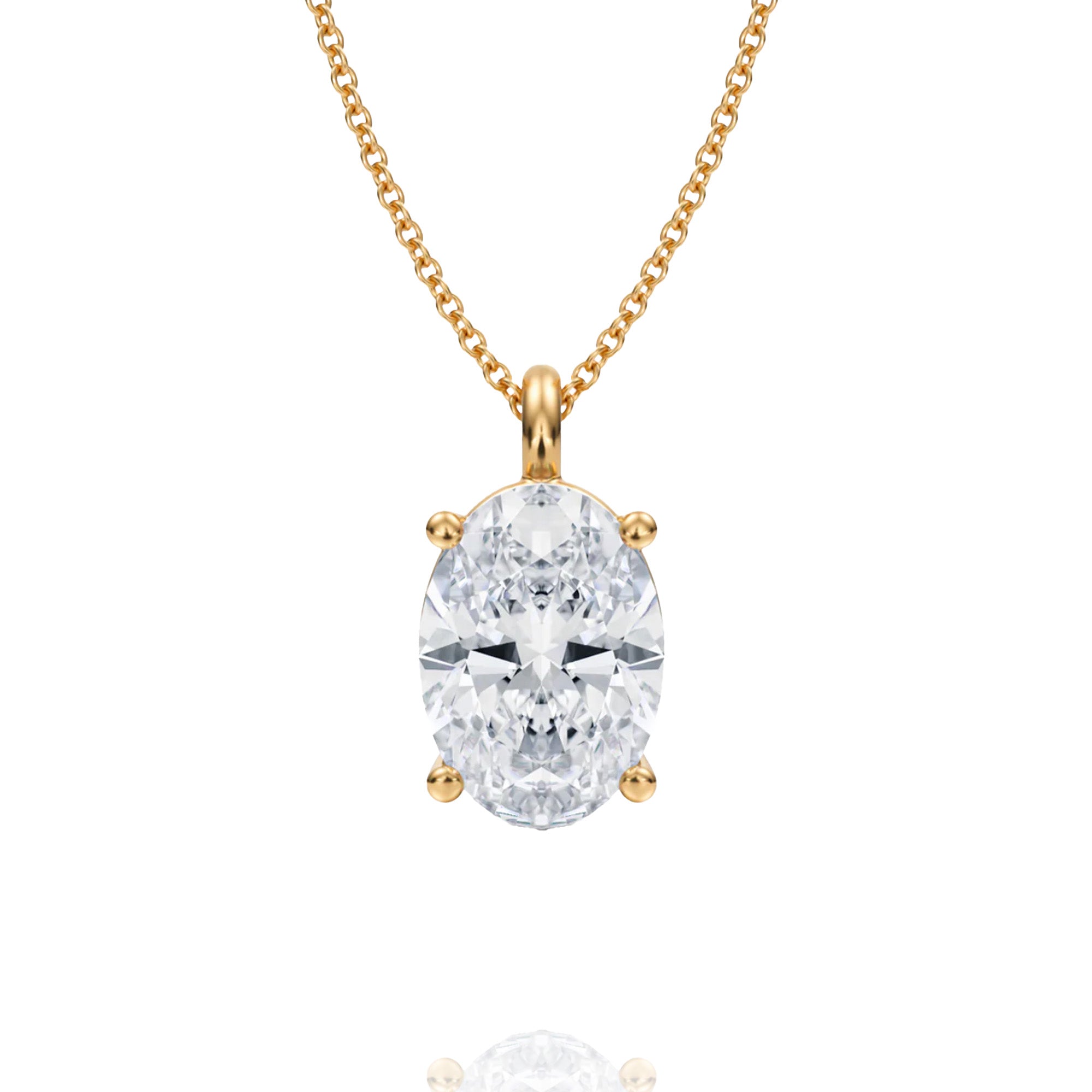 classic oval lab grown solitaire pendant