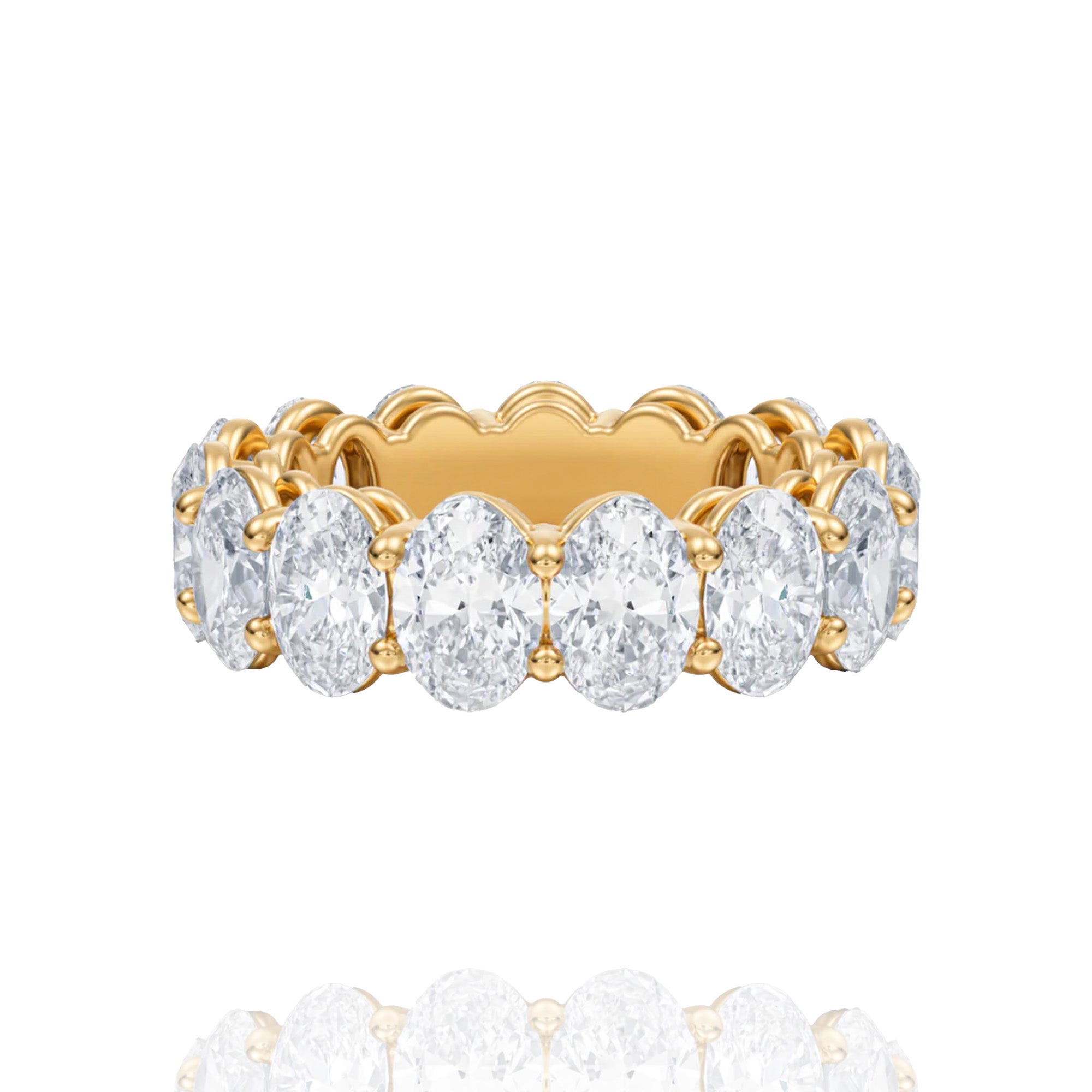 classic oval lab grown solitaire eternity band