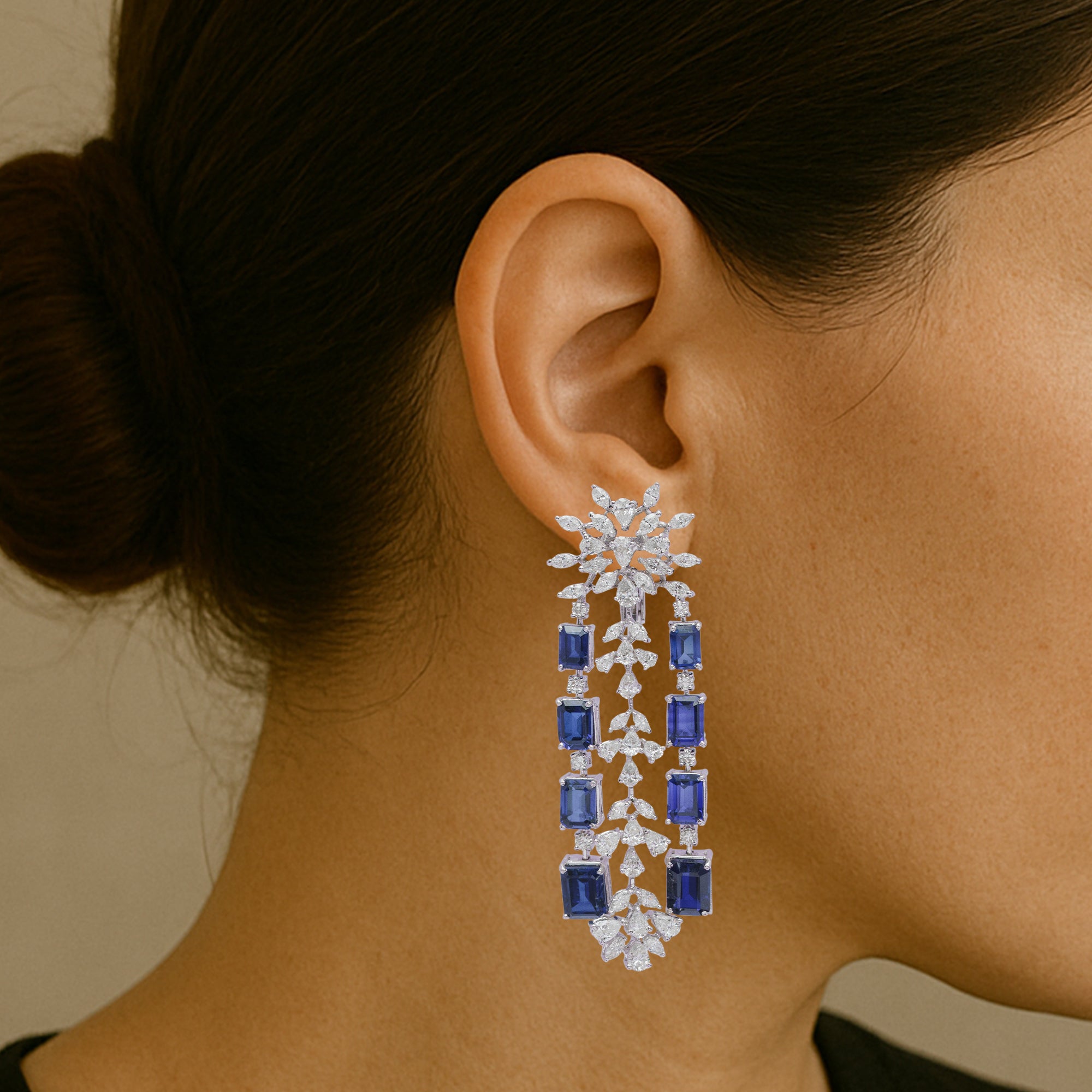 Aether Royale Sapphire Diamond earrings