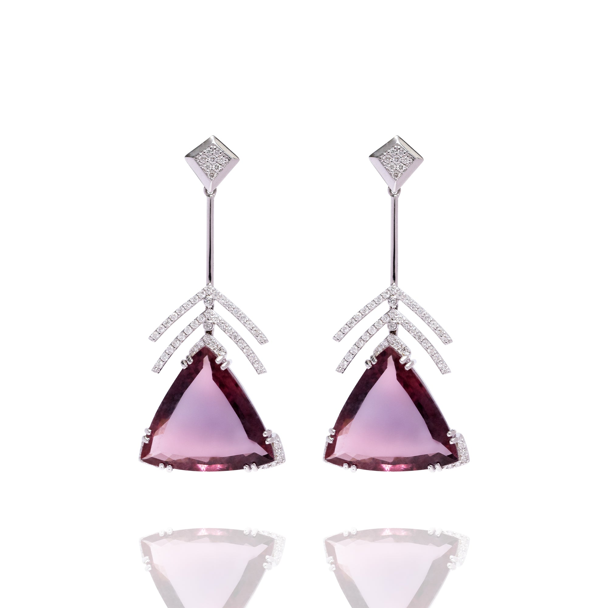Liana Tourmaline Dangling Diamond Earrings