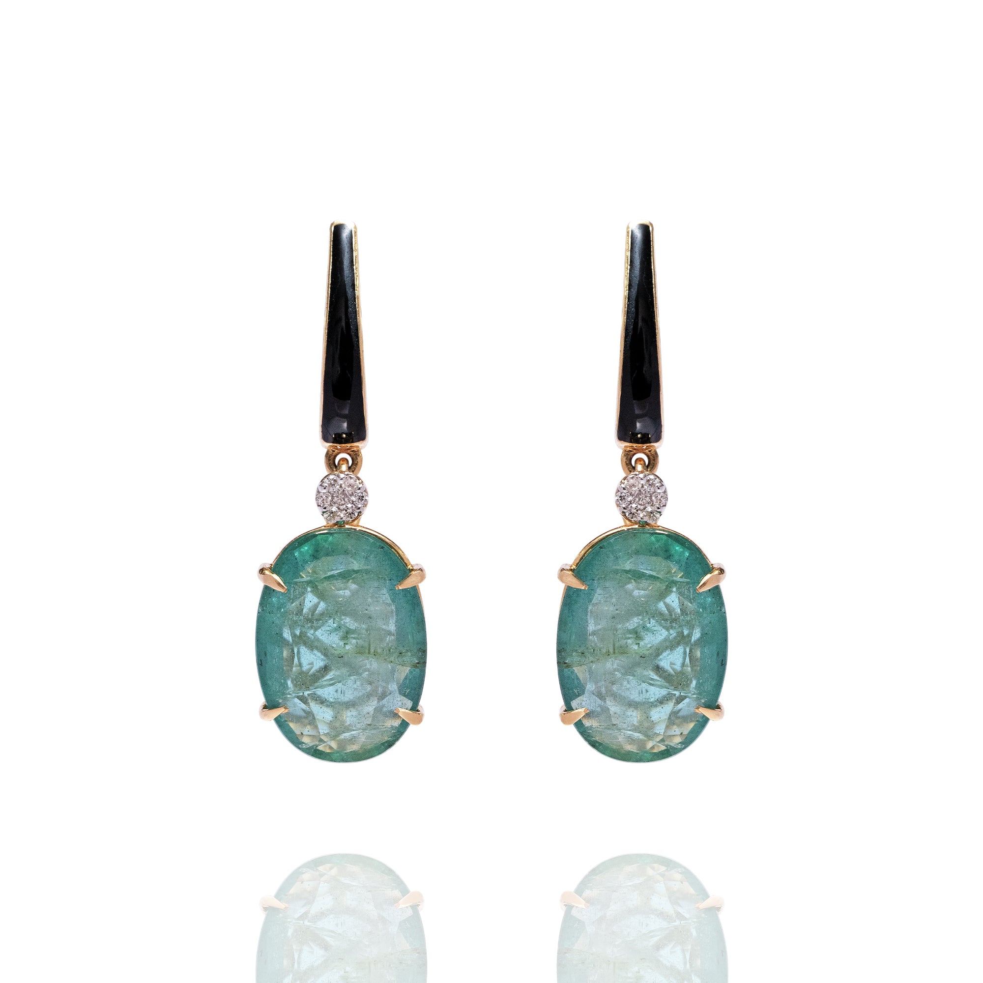 Claire Emerald and Diamond Earrings