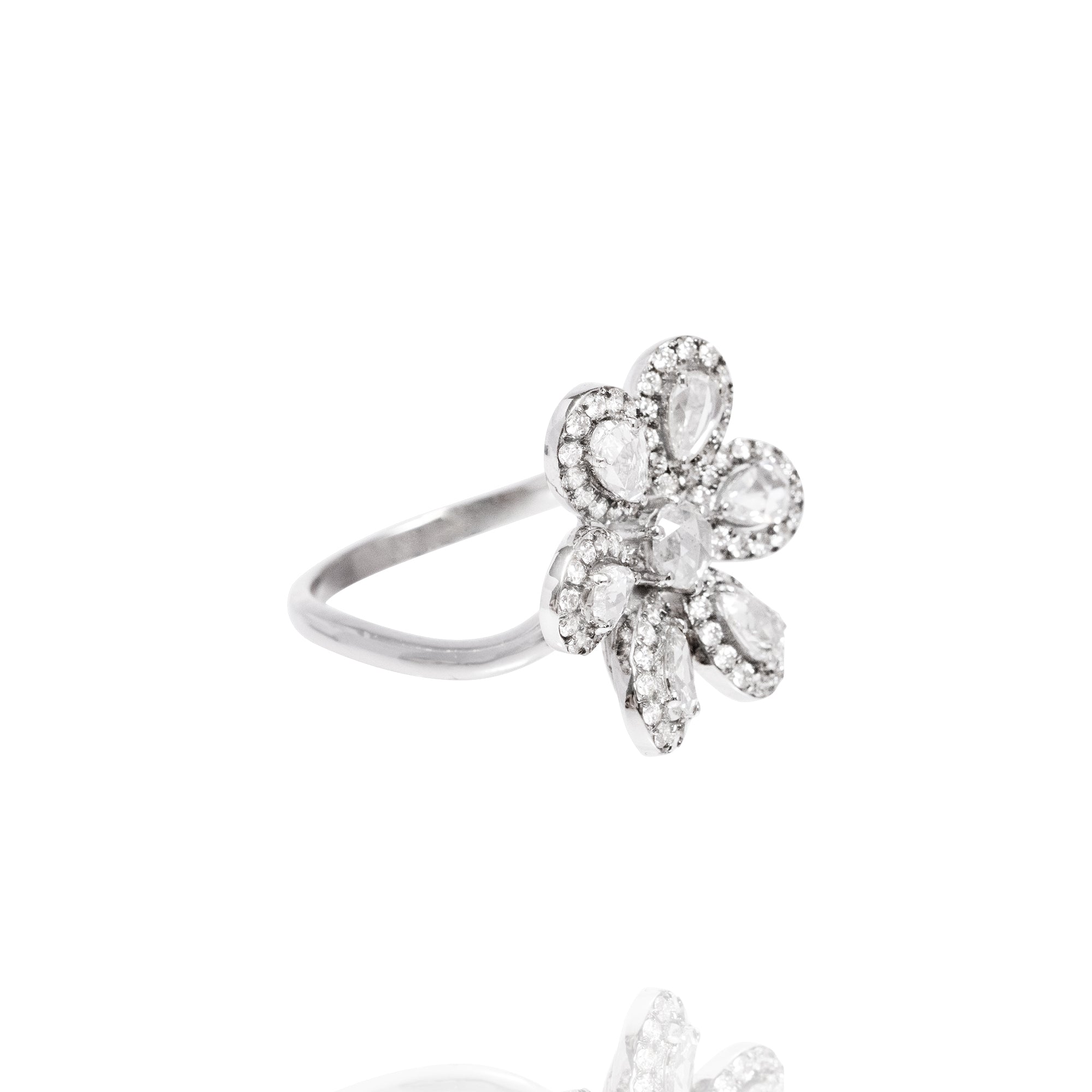 Sophia Floral Rose Cut Diamond Ring