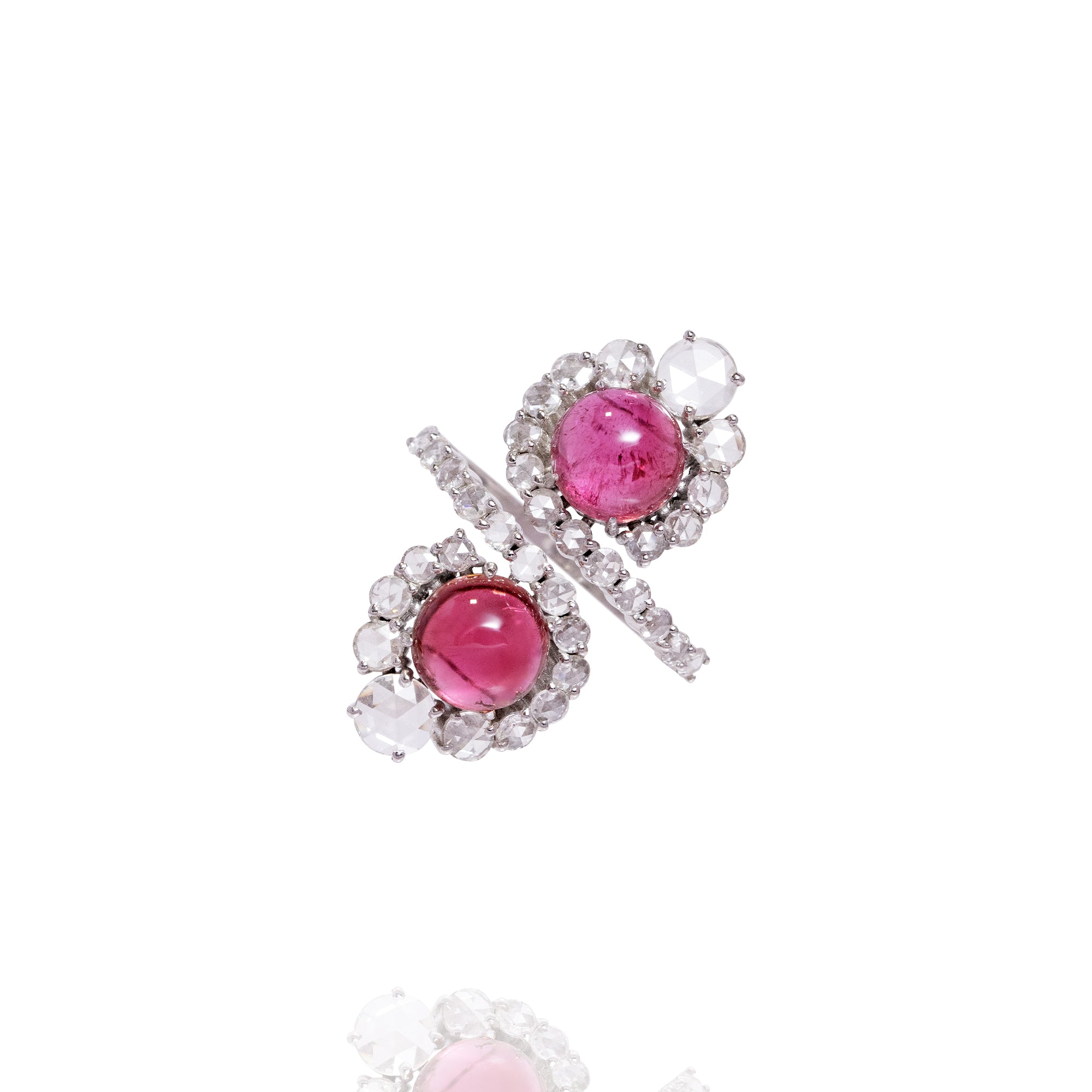 Infinity Rose Cut and Tourmaline Ring