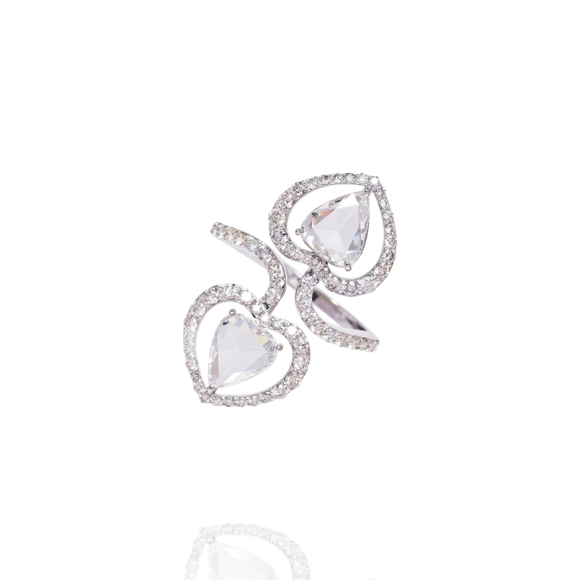 Crossover Rose Cut Diamond Ring