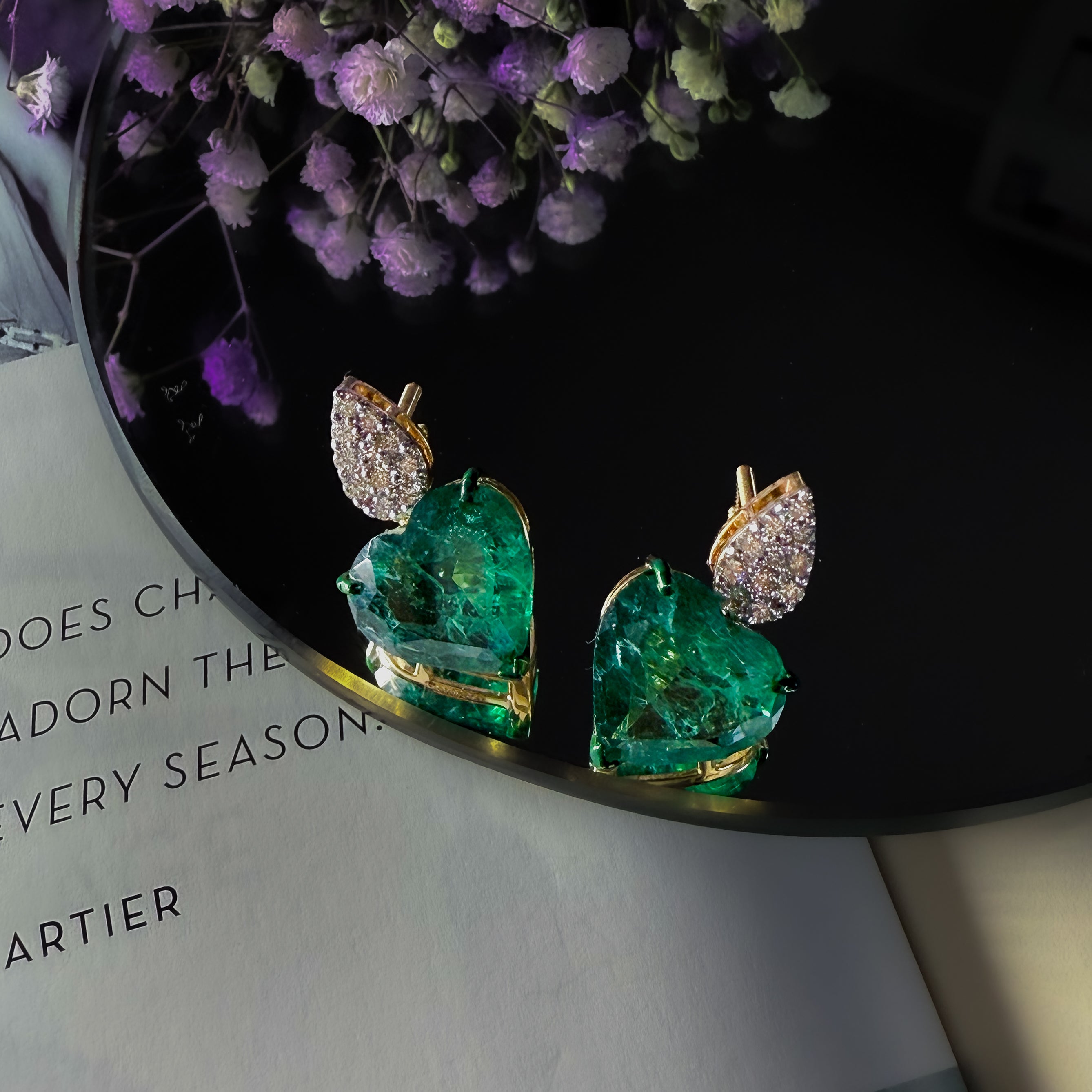 Emerald Heart Earrings