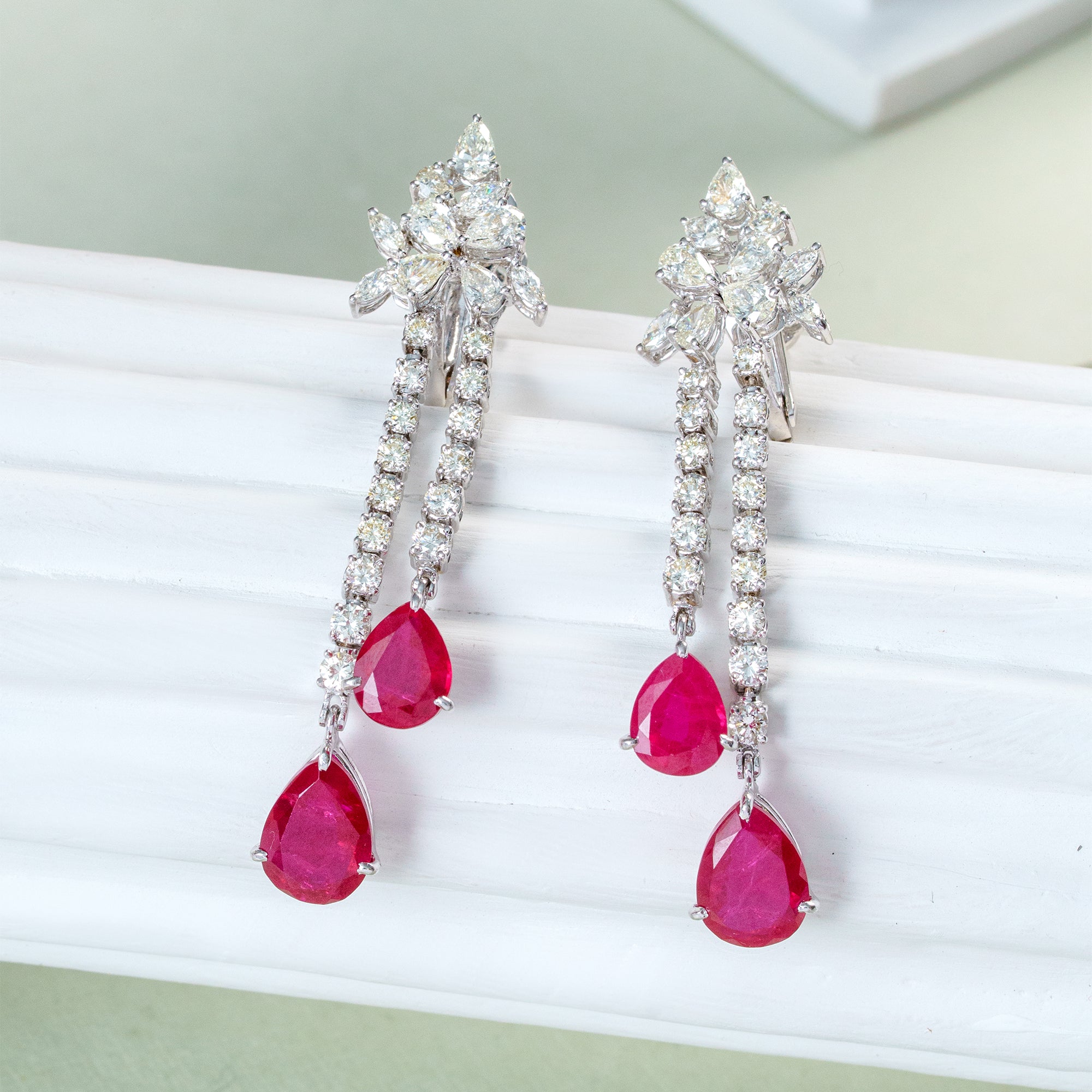 Rouge Royale Ruby Diamond Earrings
