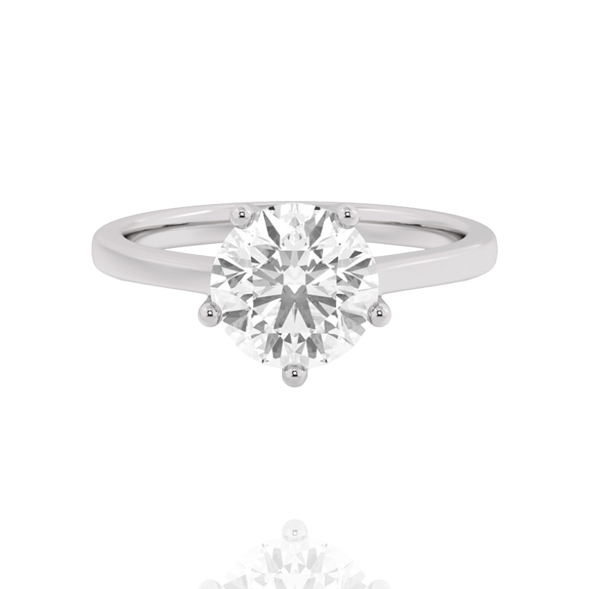 classic round lab grown solitaire ring