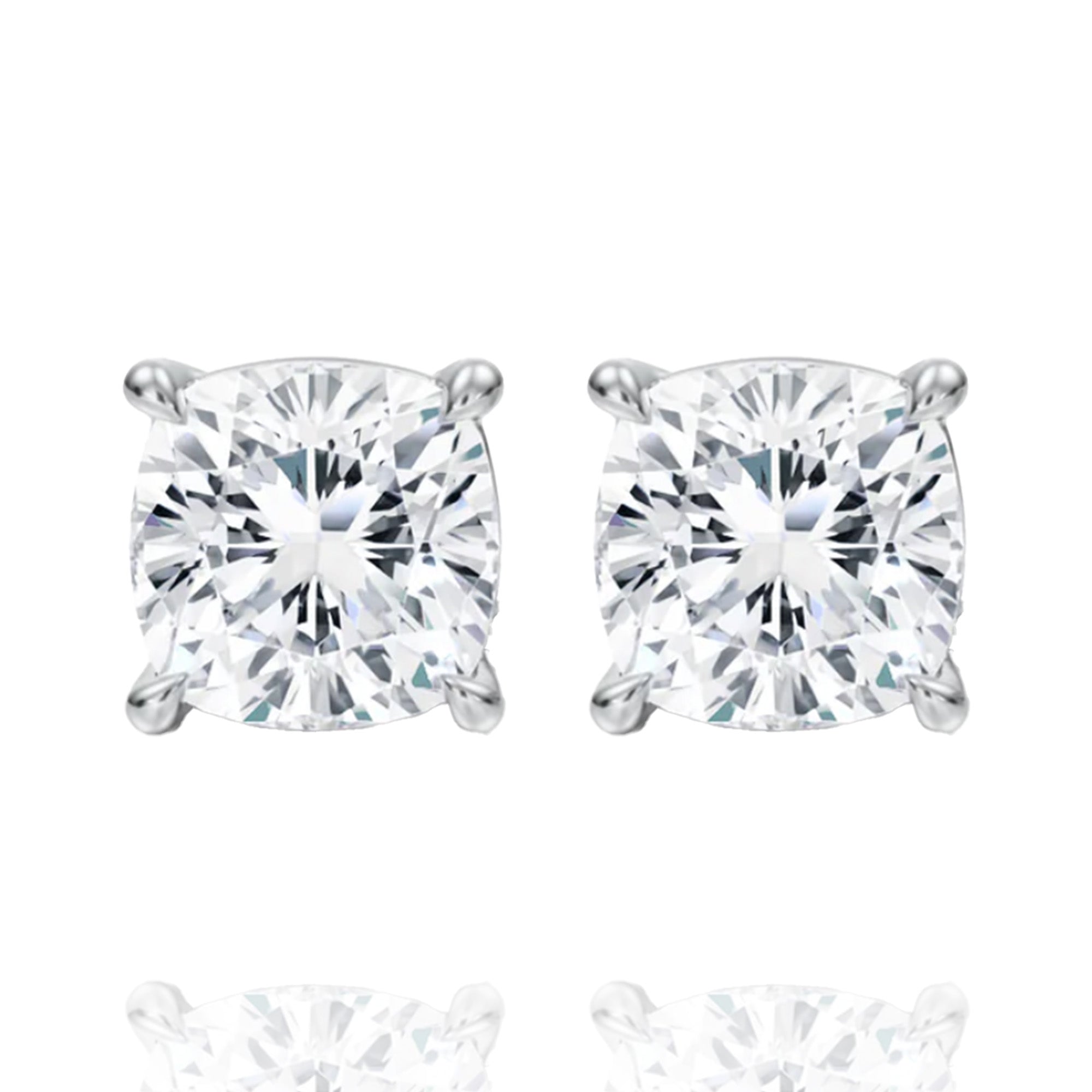 Classic Cushion Lab Grown Solitaire Earrings