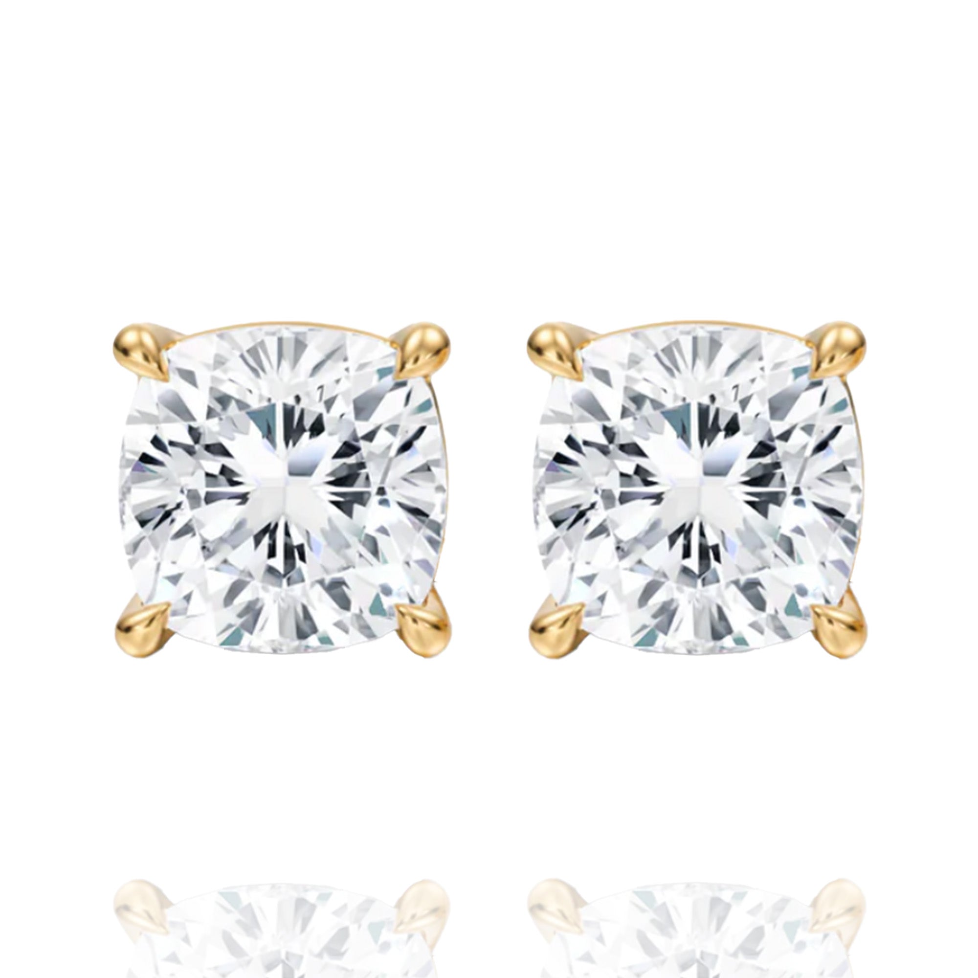 Classic Cushion Lab Grown Solitaire Earrings