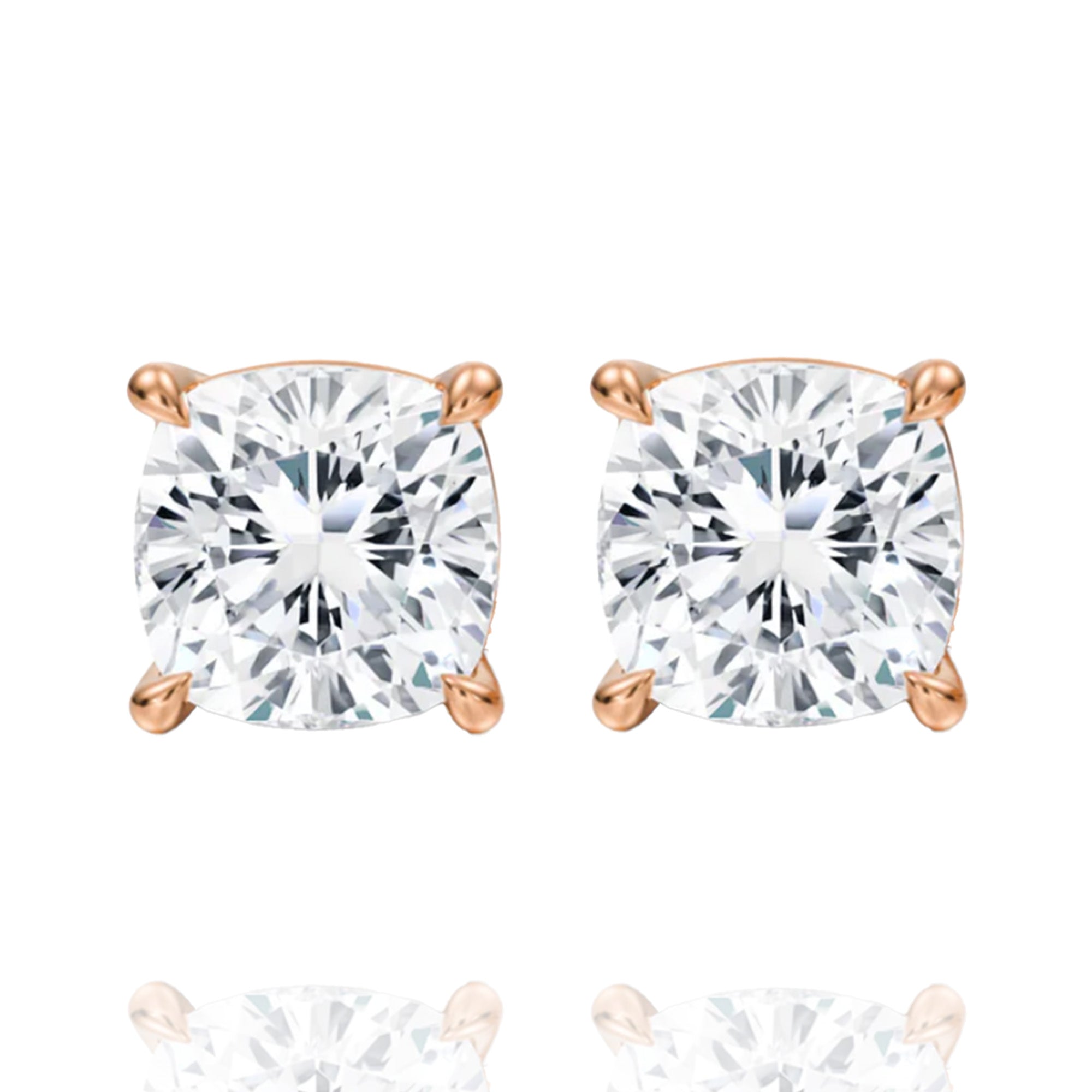 Classic Cushion Lab Grown Solitaire Earrings