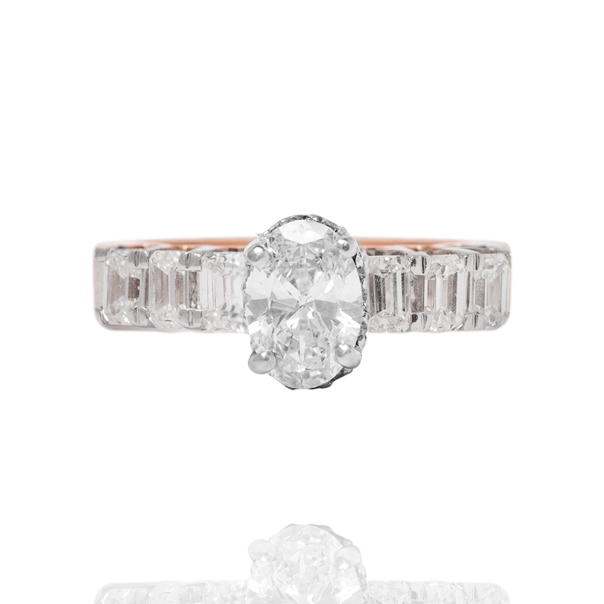 Crest Oval Lab Solitaire Ring