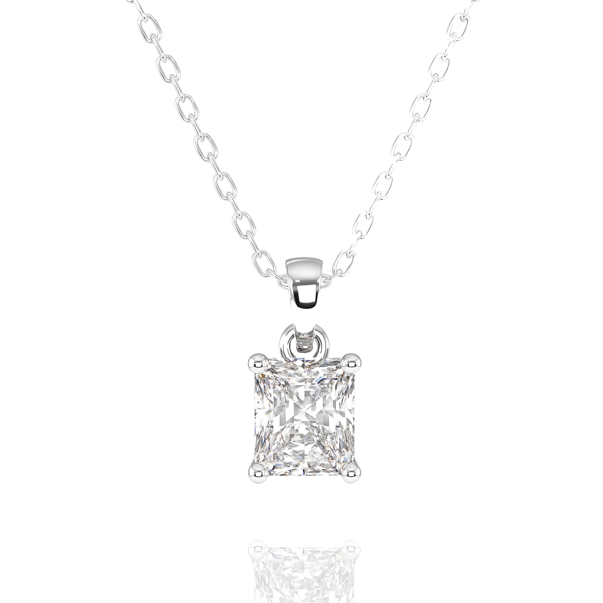 classic radiant lab grown solitaire pendant