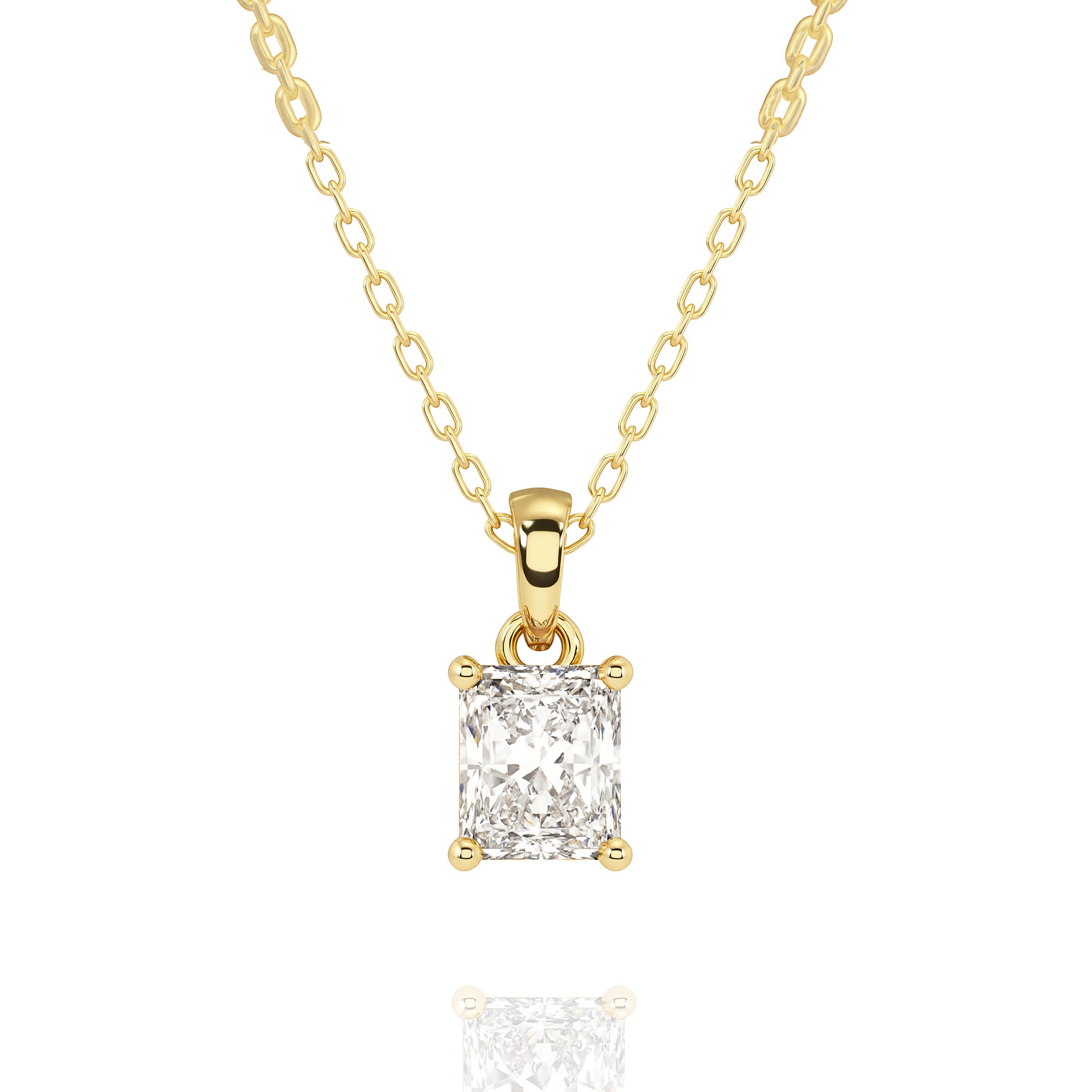 classic radiant lab grown solitaire pendant