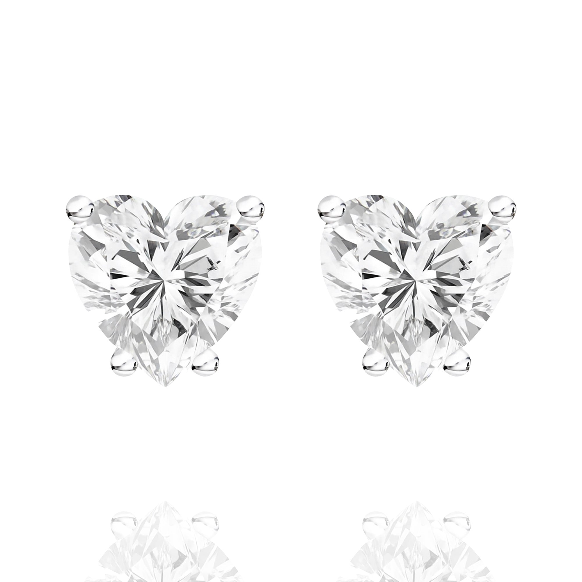 Classic Heart Lab Grown Solitaire Earrings