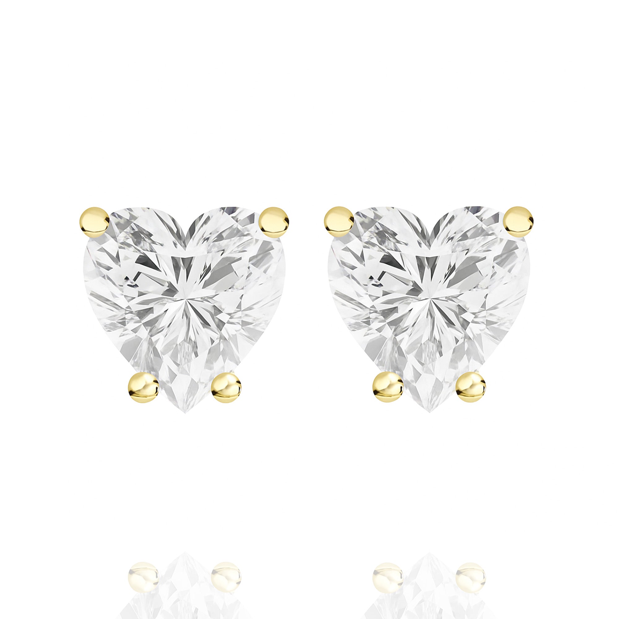 Classic Heart Lab Grown Solitaire Earrings
