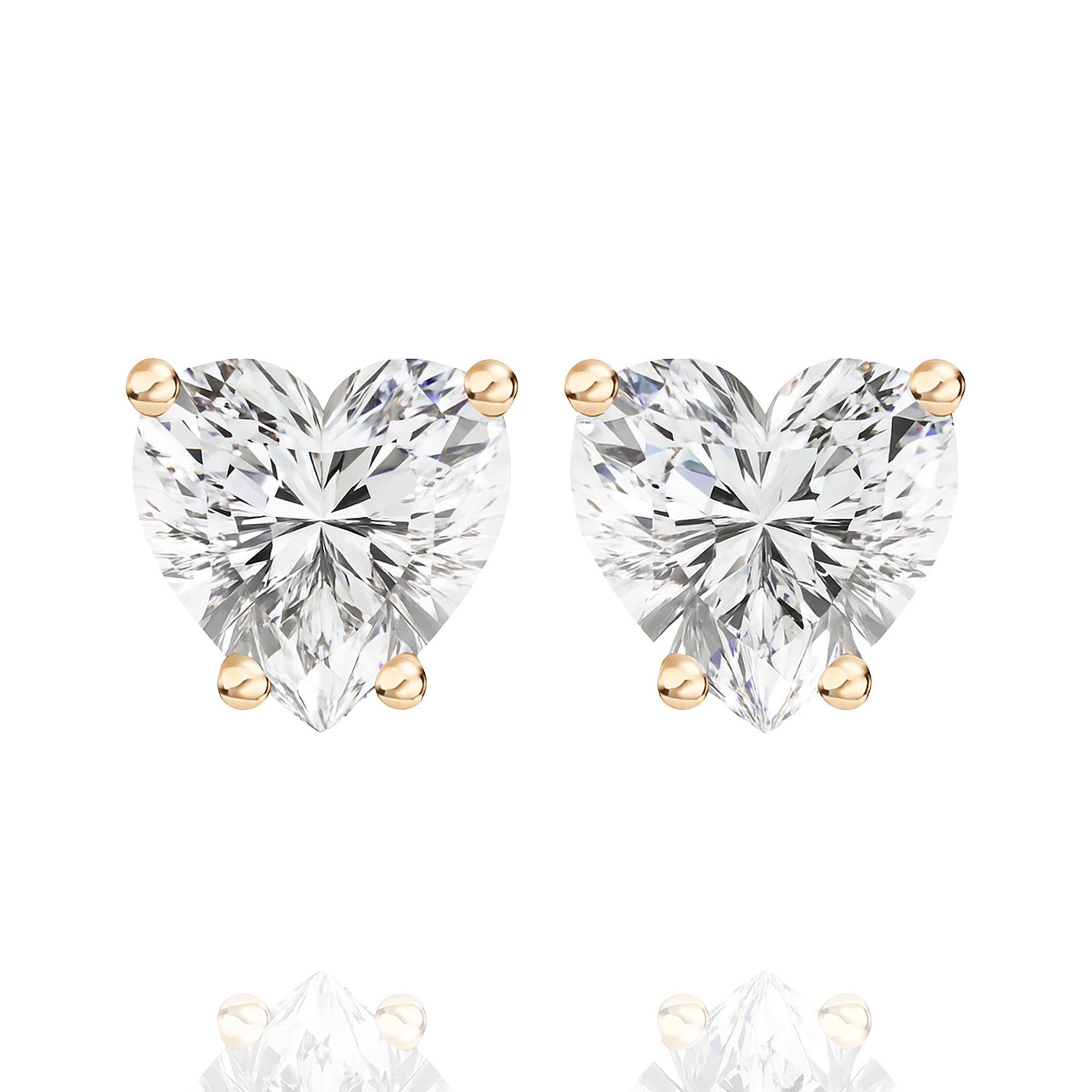 Classic Heart Lab Grown Solitaire Earrings