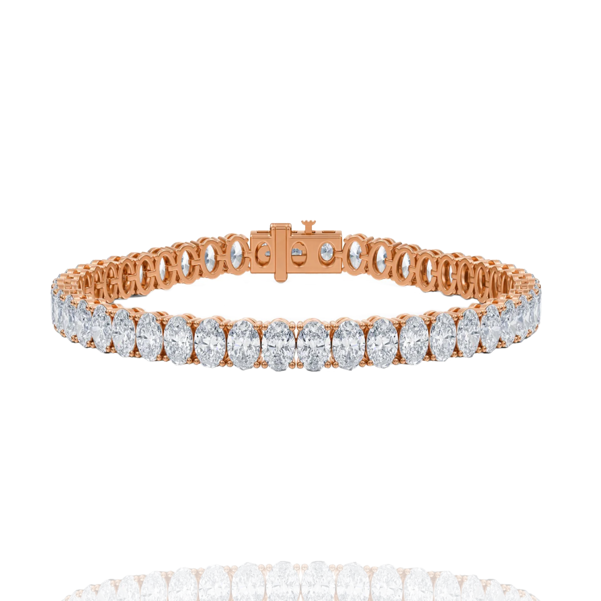 0.30 pointer classic oval lab grown solitaire tennis bracelet