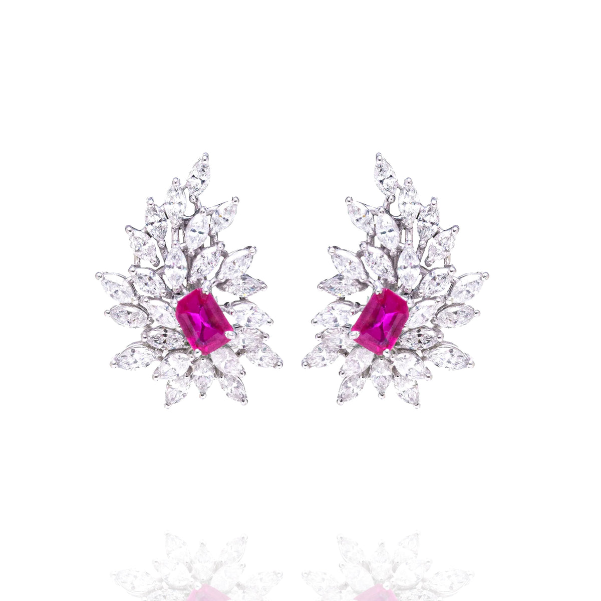 Lantana Diamond Ruby Earrings