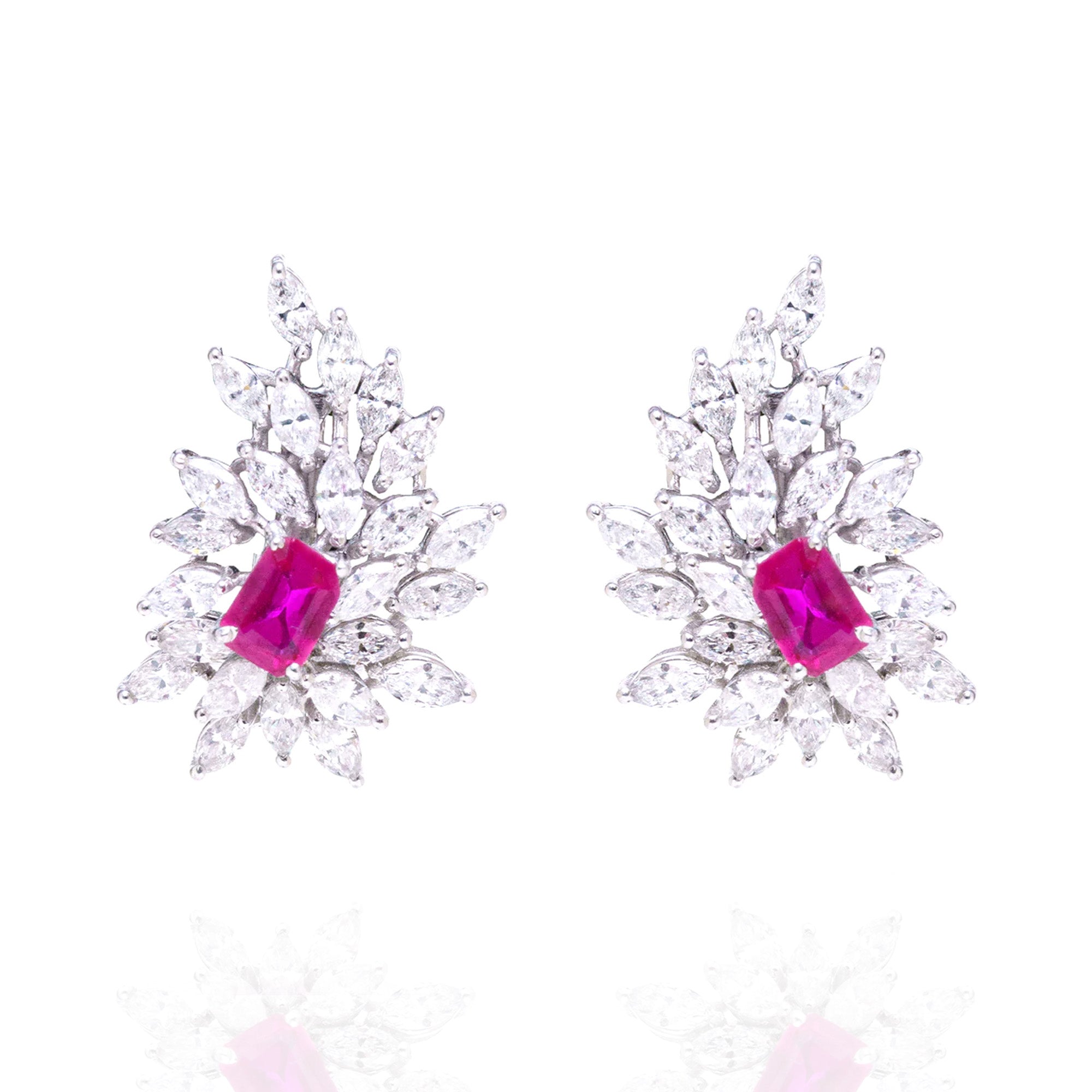 Lantana Diamond Ruby Earrings