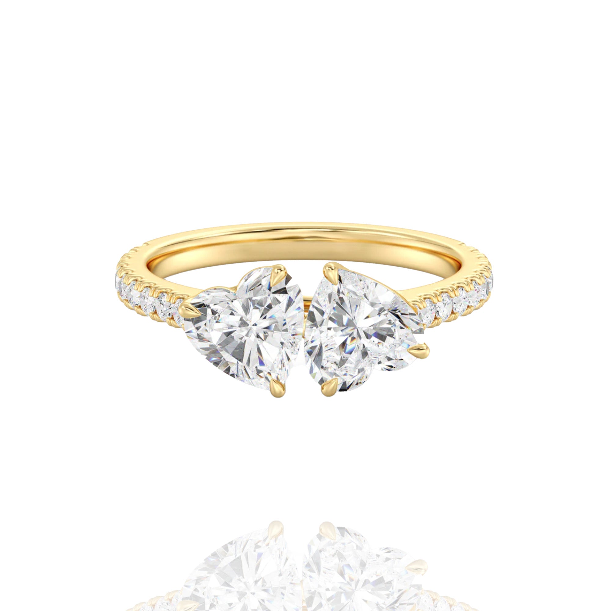 toi et moi lab grown solitaire Delphine ring