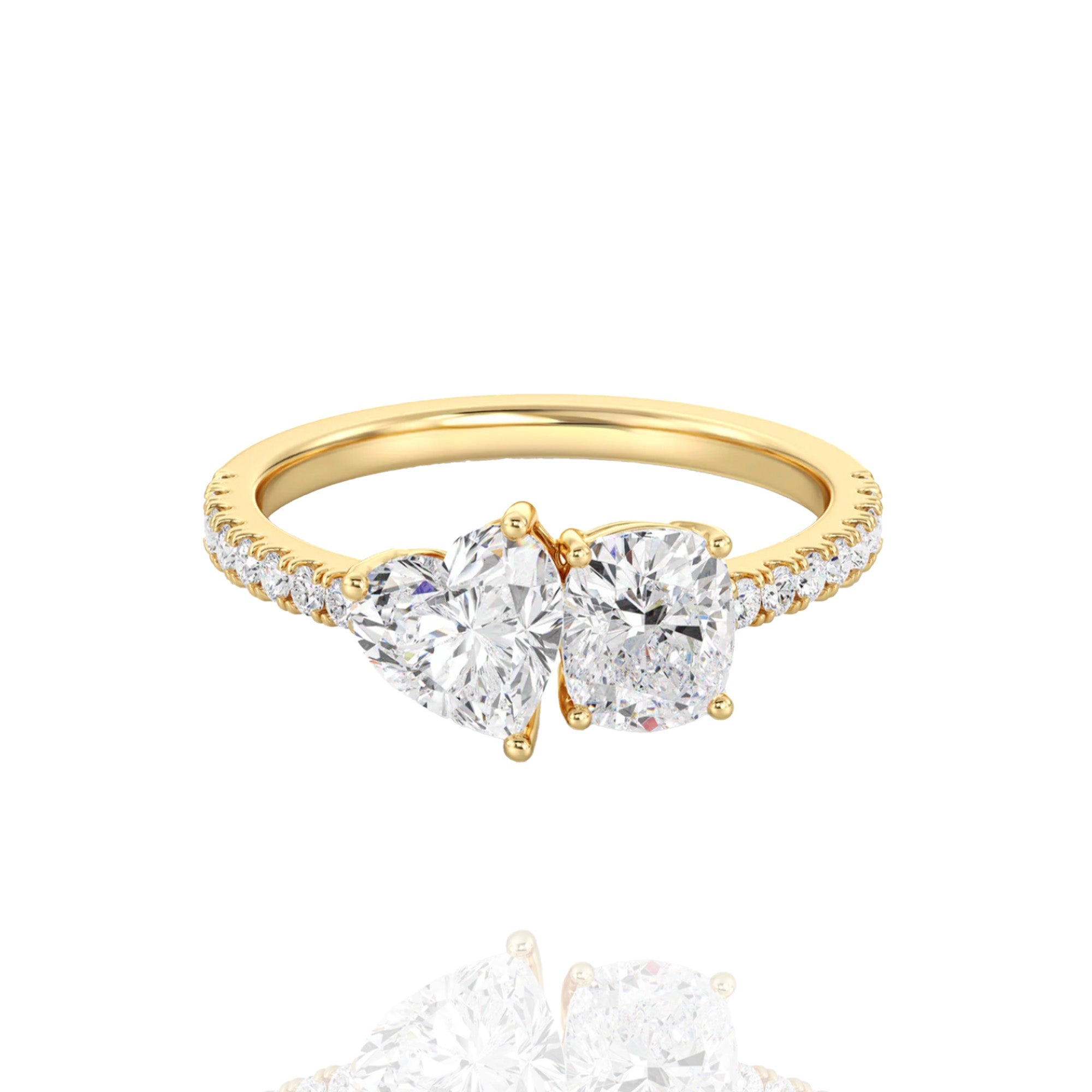 toi et moi lab grown solitaire Roselle ring