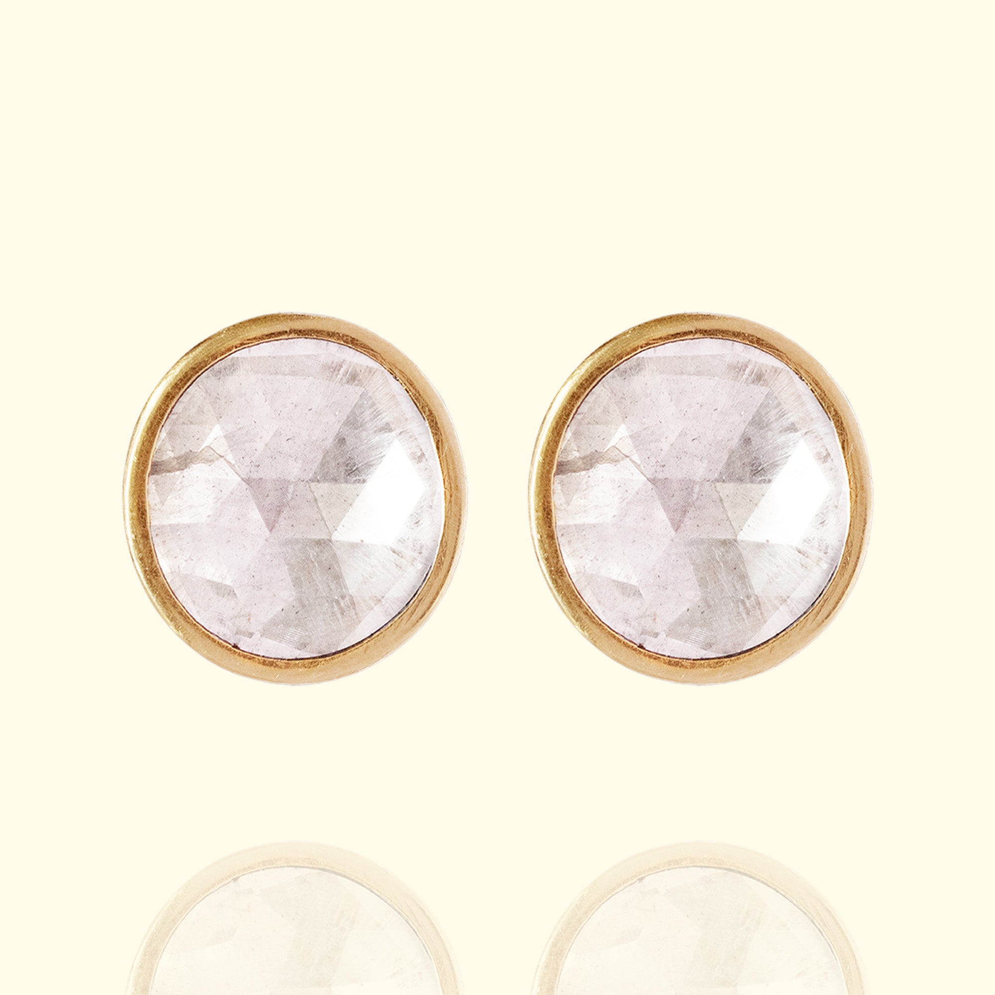 Polki diamond gold earrings, handcrafted minimal luxury Indian fine jewellery for women