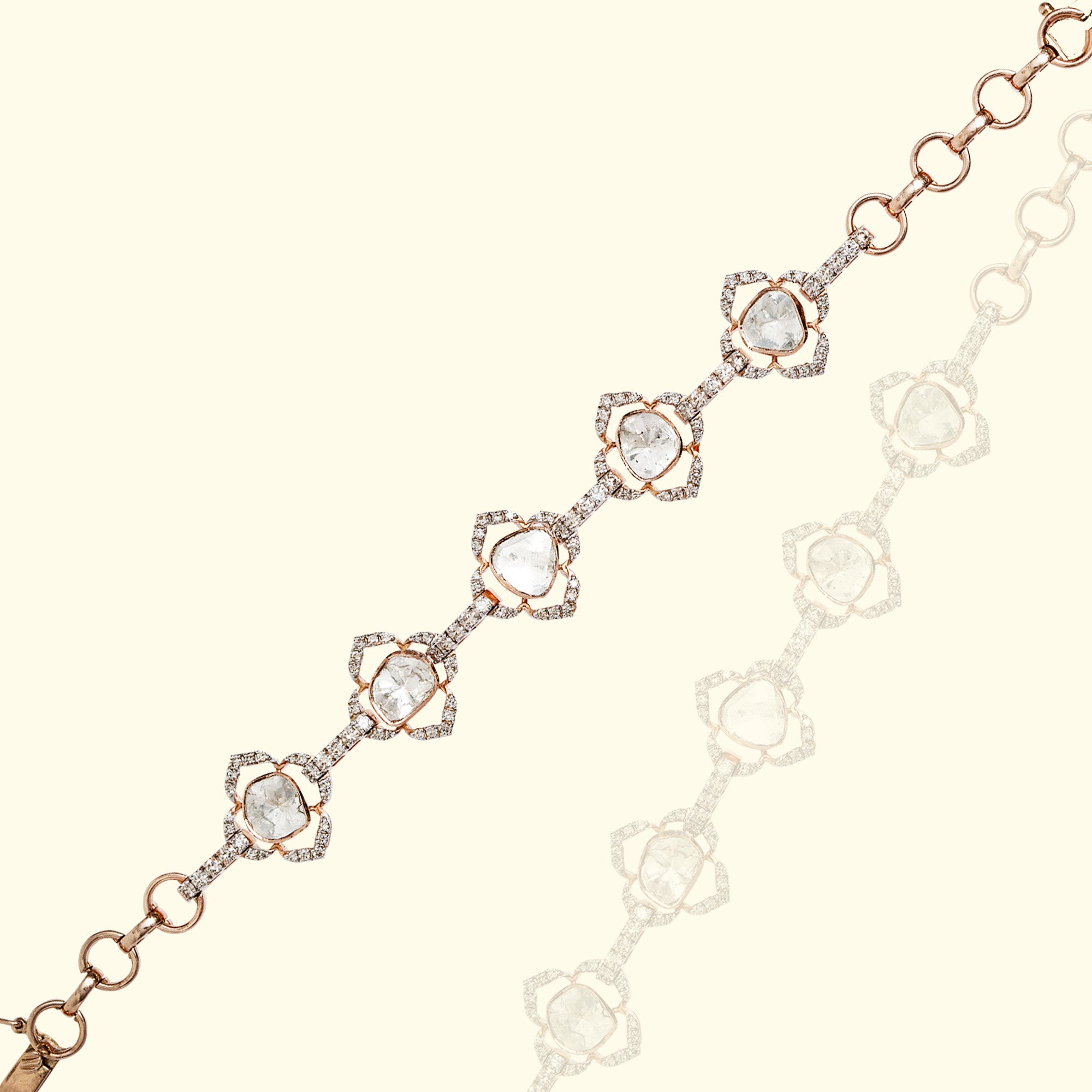 Polki diamond gold bracelet, heritage traditional fine jewellery India