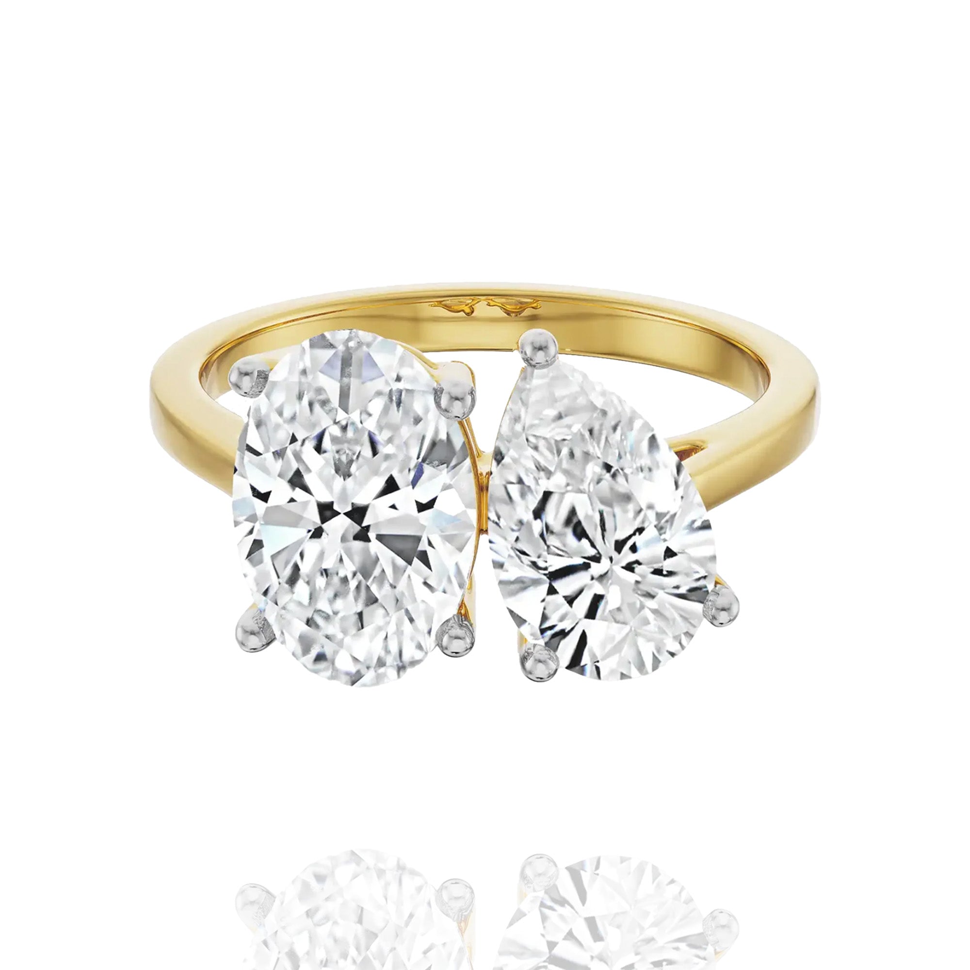 Lab-Grown Solitaire Oval & Drop Ring