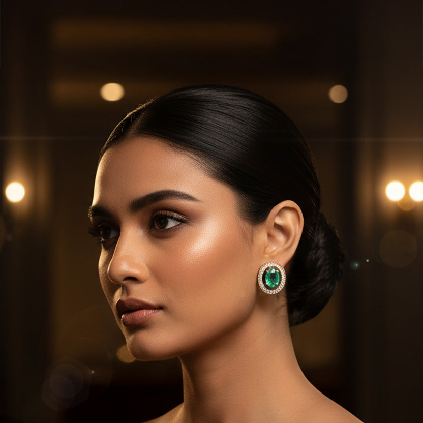 Eira Emerald and Diamond Detachable Earring