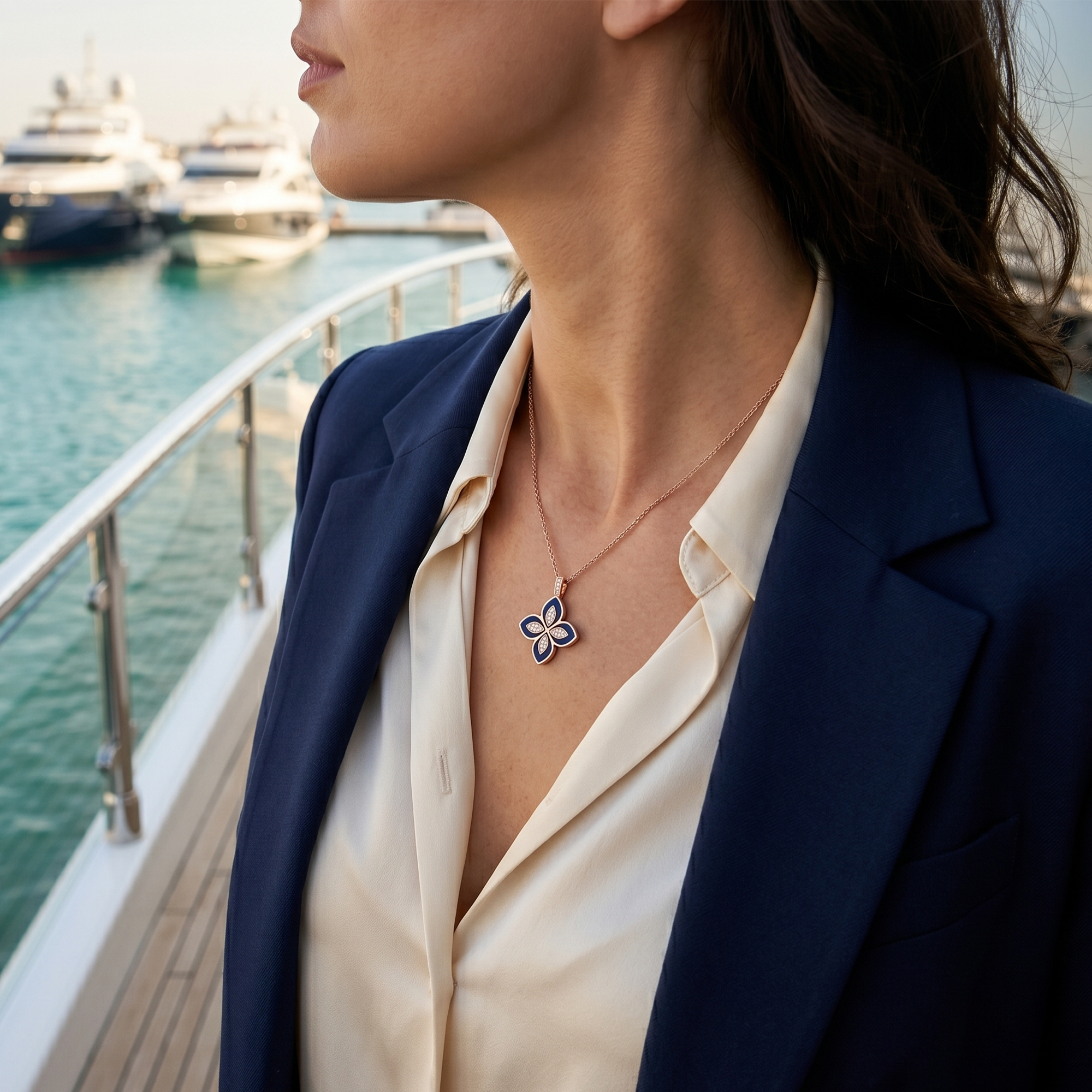Midnight Blossom Diamond Necklace