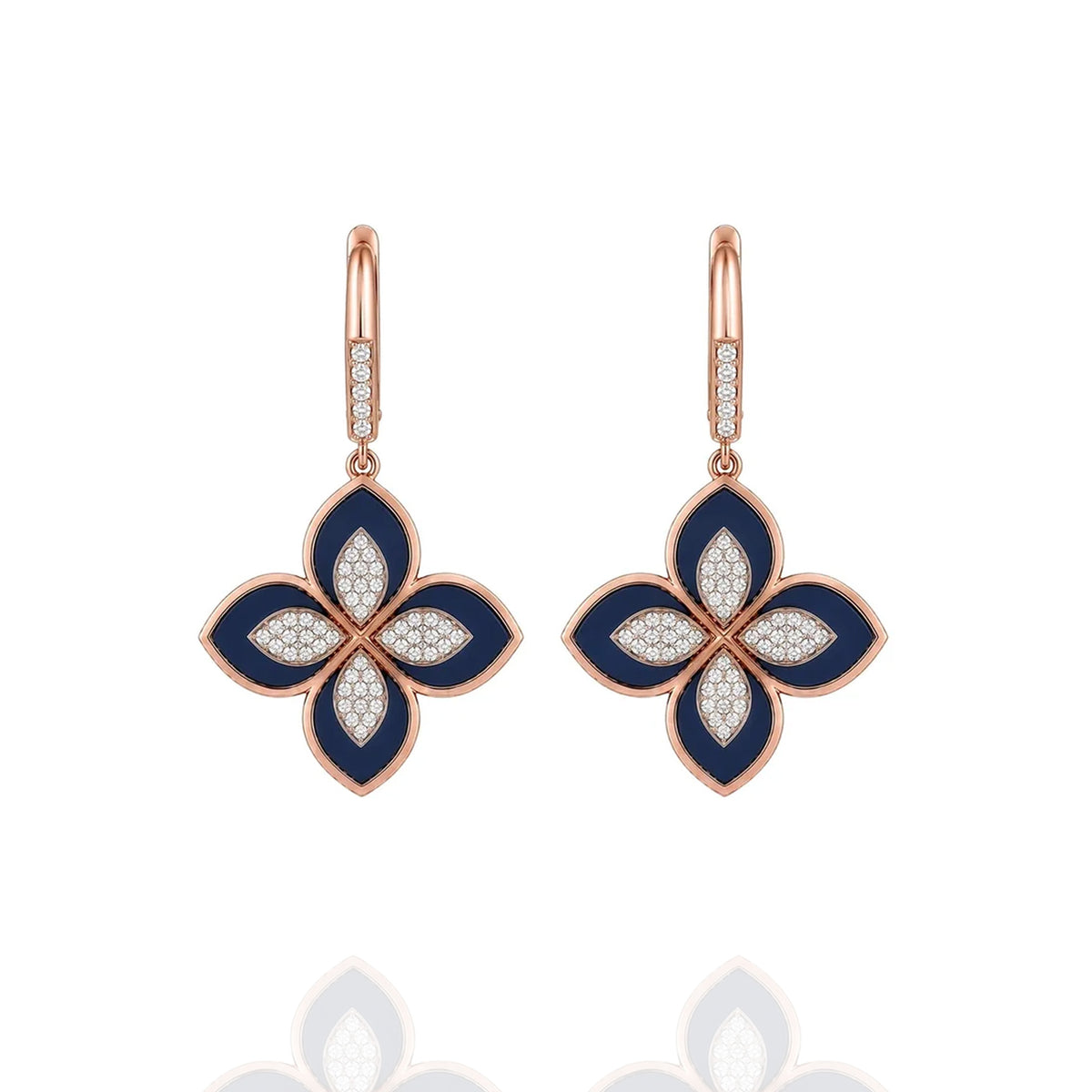 Midnight Blossom Diamond Earrings