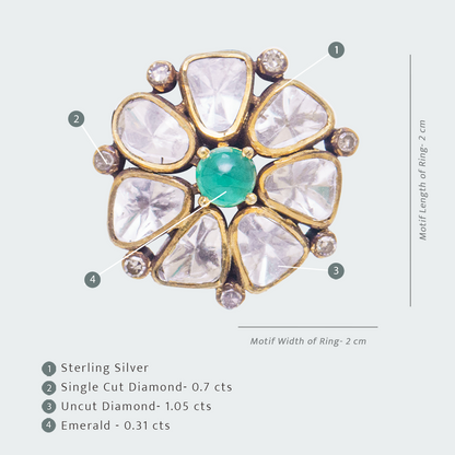 Mini Amara Uncut Diamond Flower Earrings