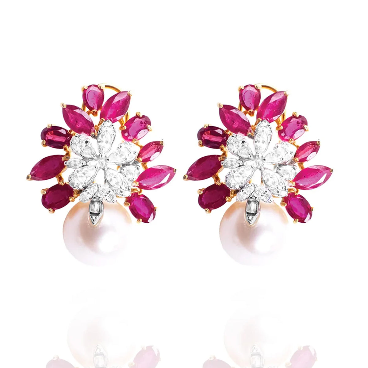 Mirabelle diamond Ruby Earrings