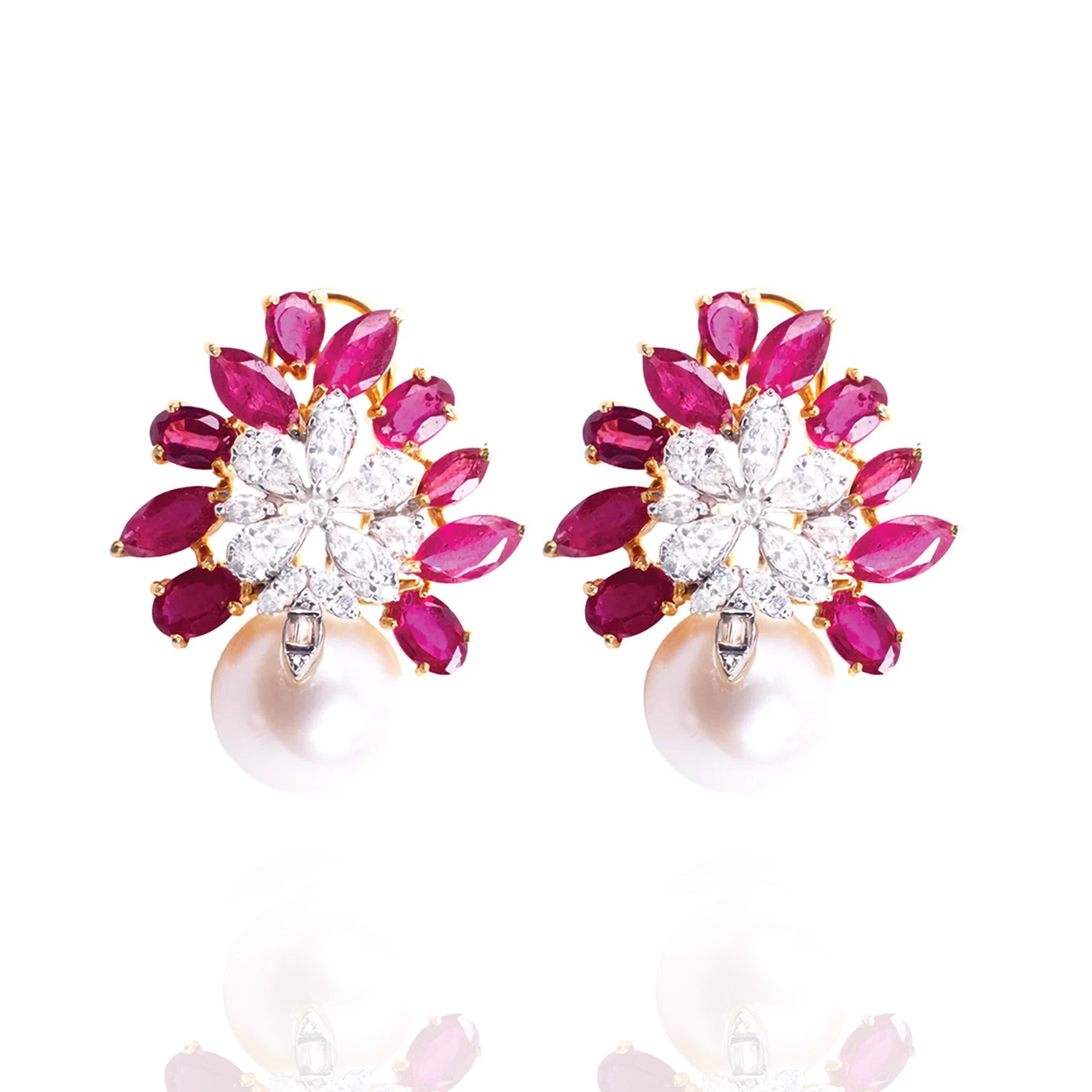 Mirabelle diamond Ruby Earrings