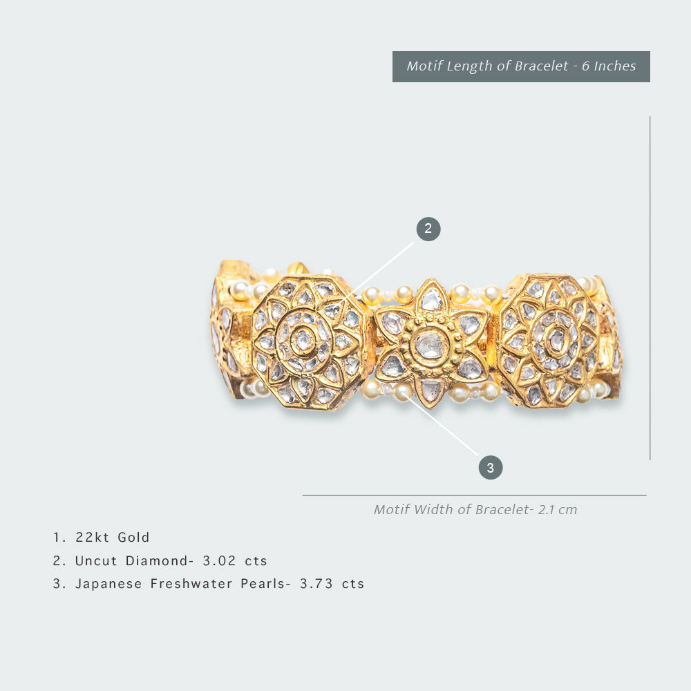 22kt Gold Noor Uncut Diamond Bracelet