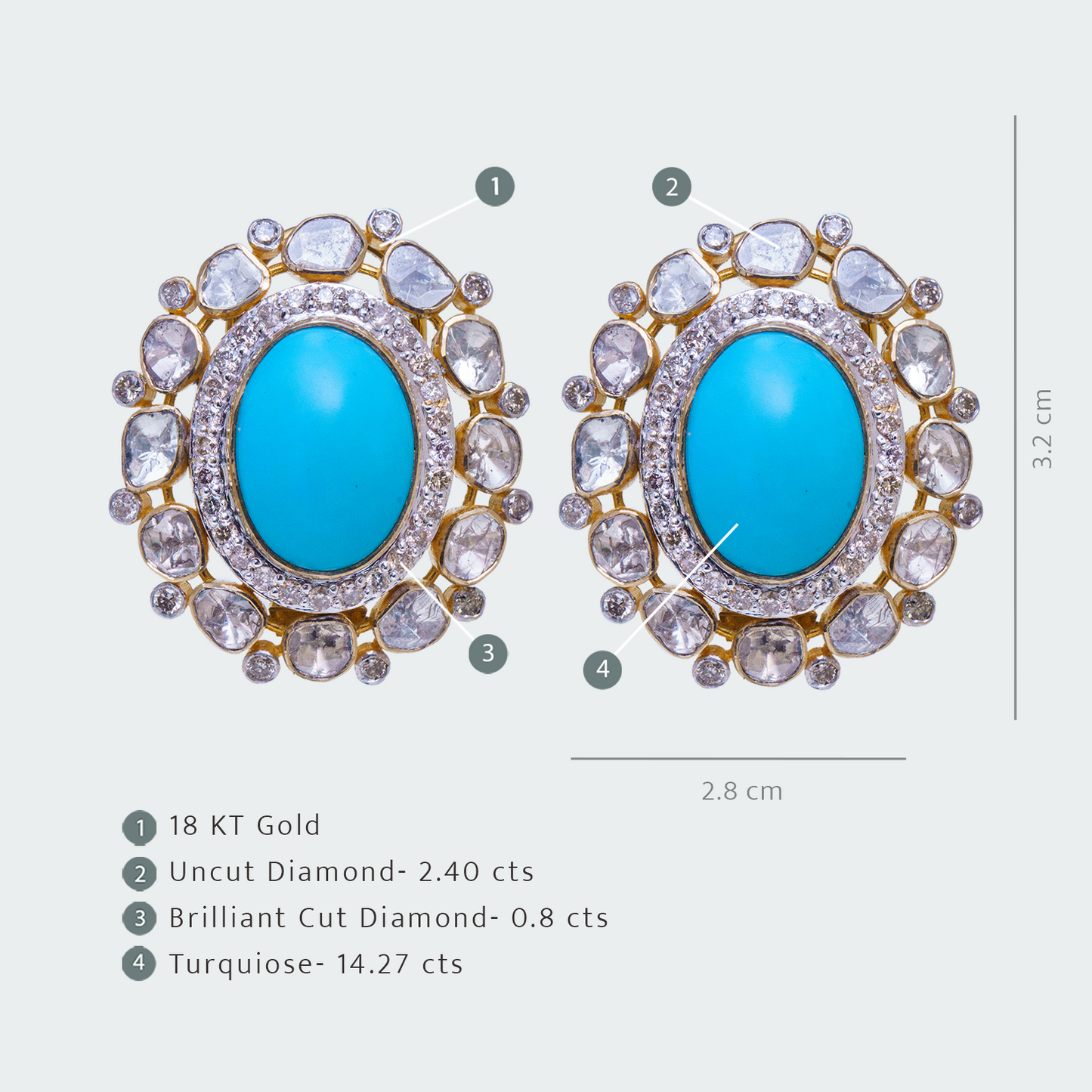 Oval Turquoise Earrings