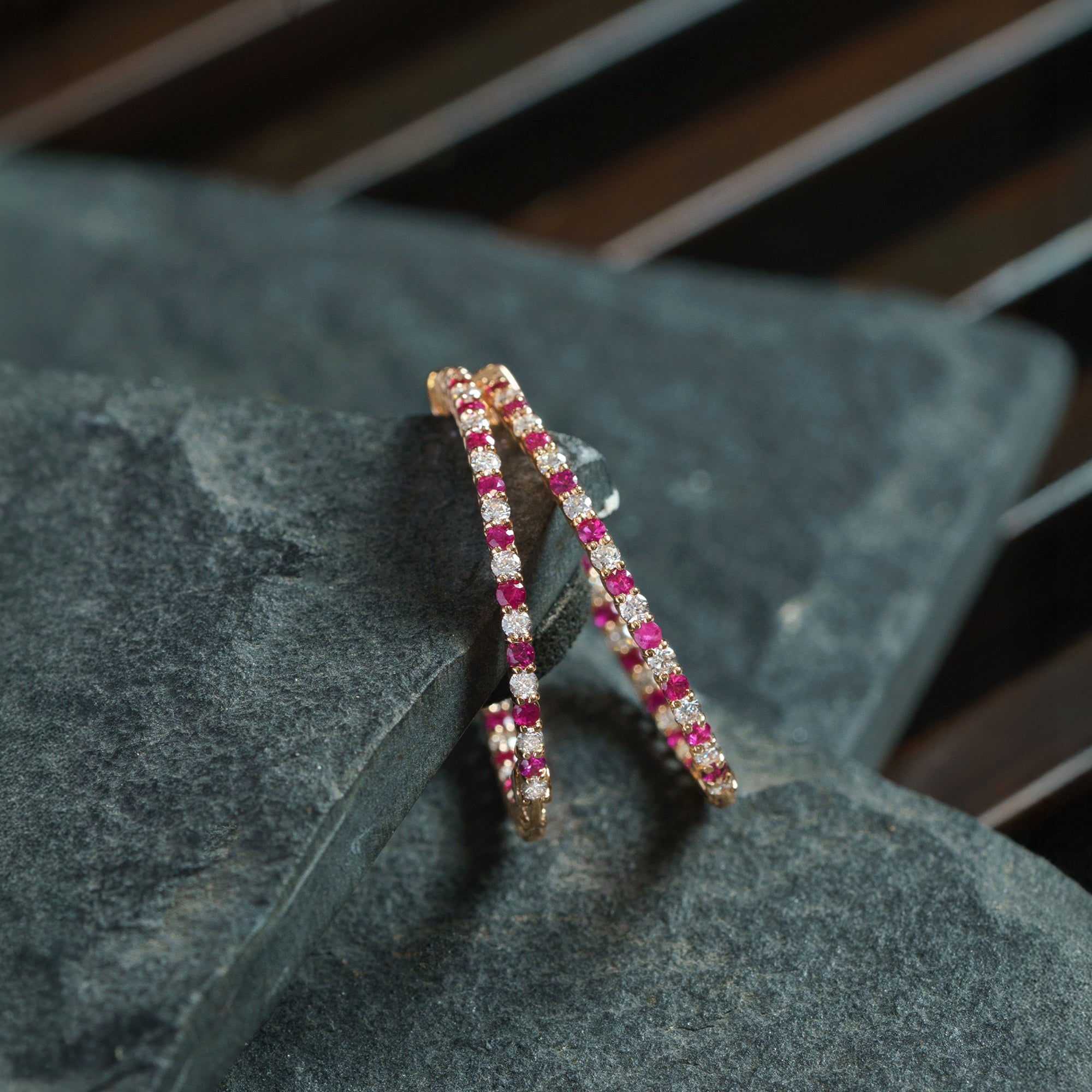 Lily Ruby and Diamond Hoops